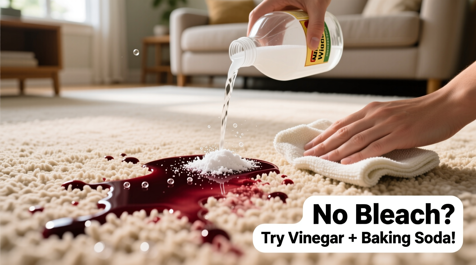 how to remove red wine stains from carpet without bleach alternatives