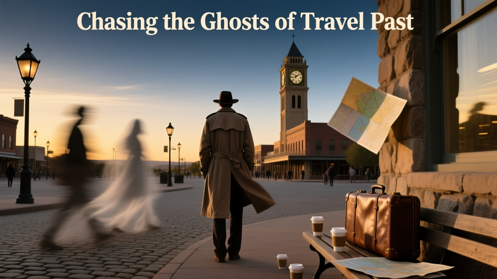 A long exposure shot making pedestrians look like ghosts