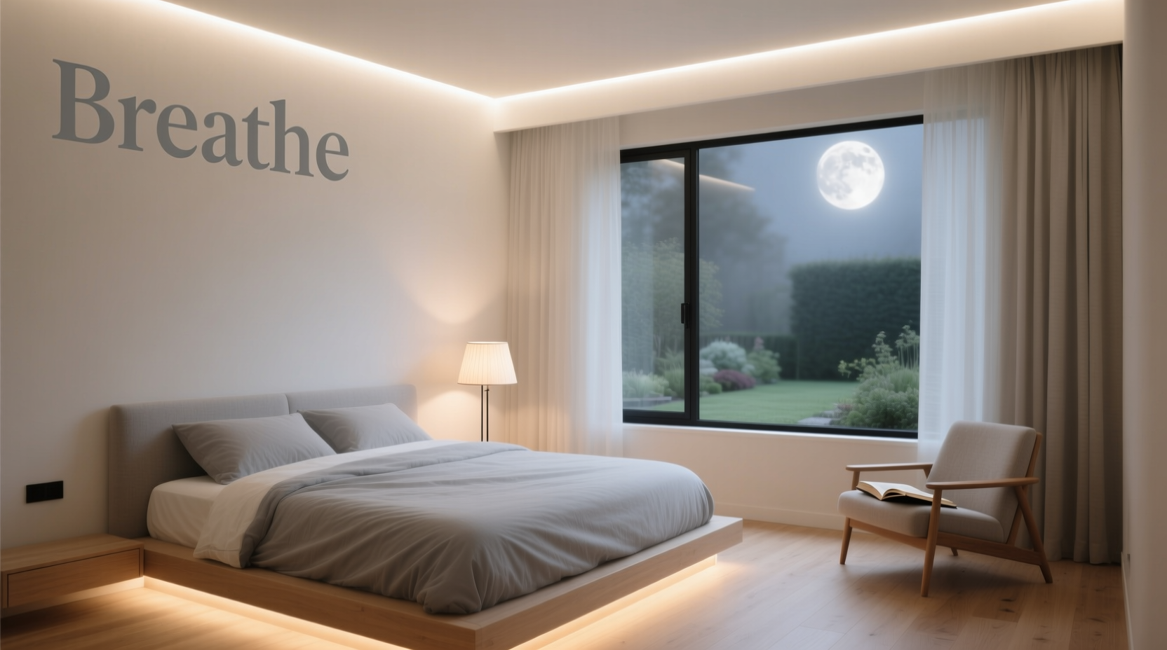 how to create a calming bedroom with lighting colors and minimal clutter