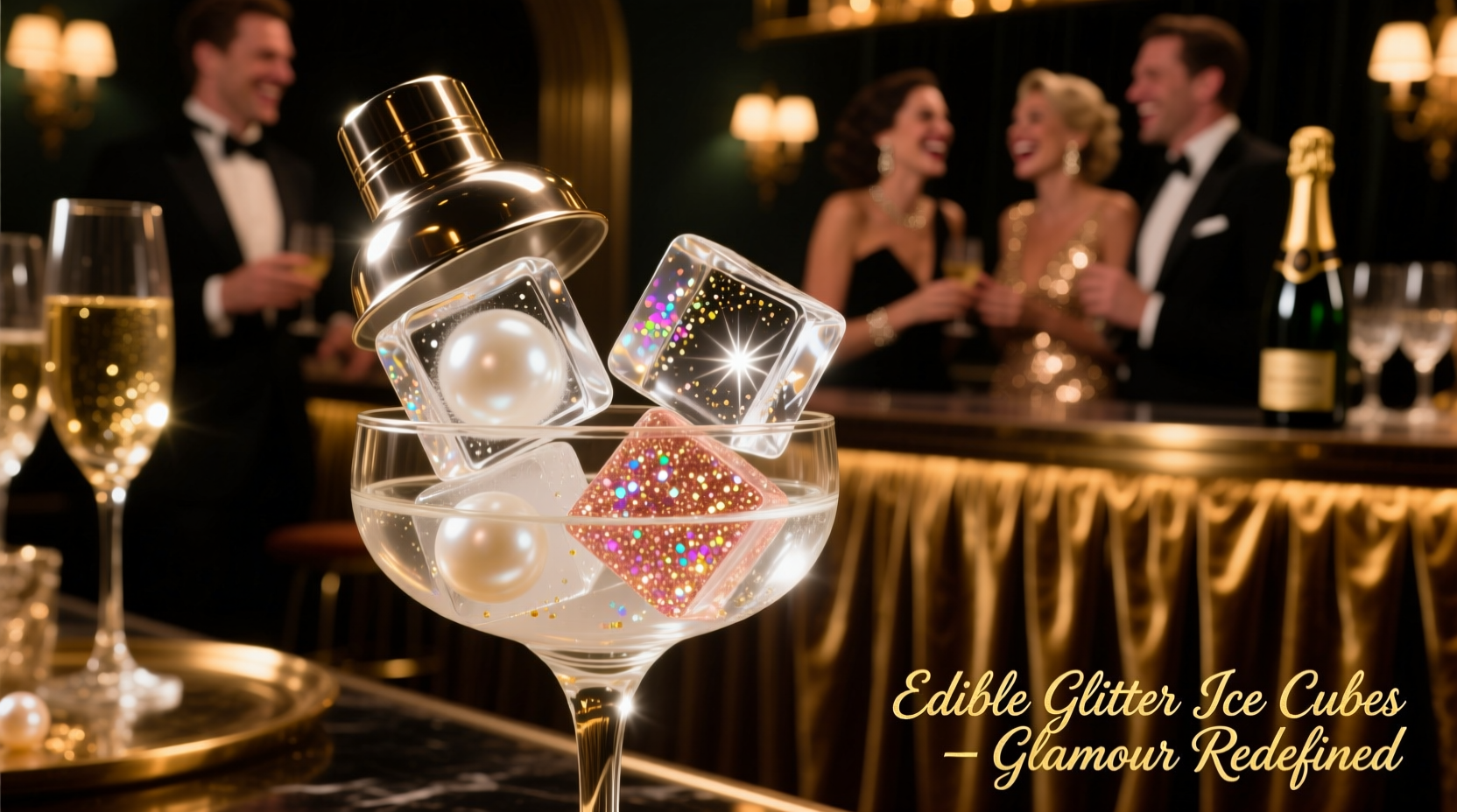 how to craft edible glitter ice cubes for glamorous parties