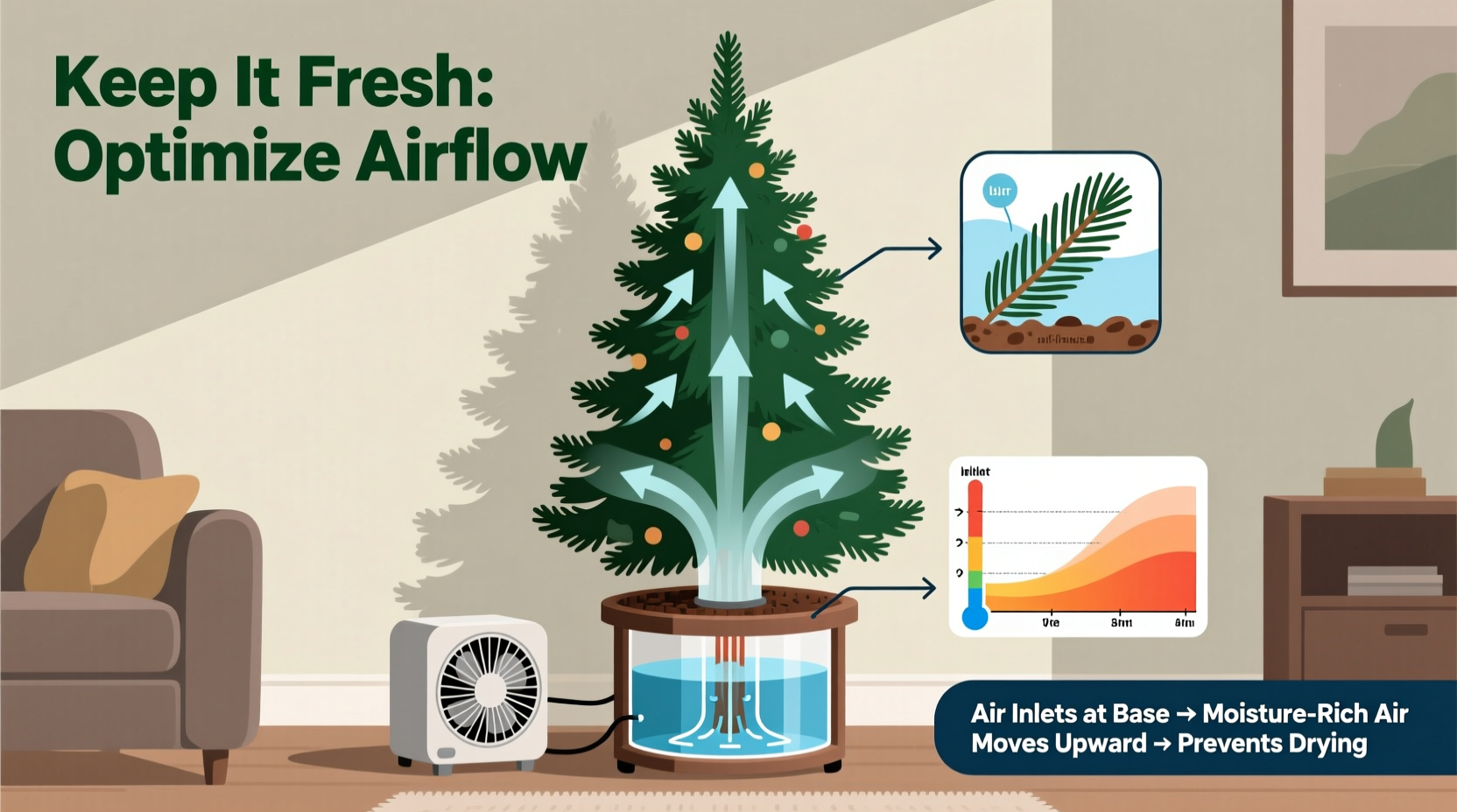 how to use airflow principles to keep real christmas trees fresher longer