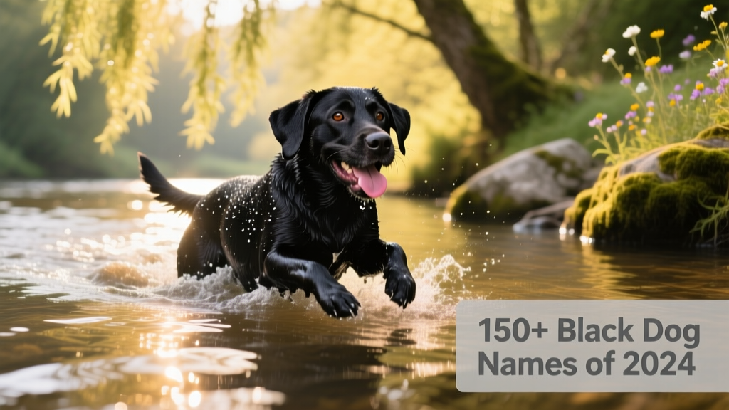 A joyful black Labrador swimming playfully in a sunlit river