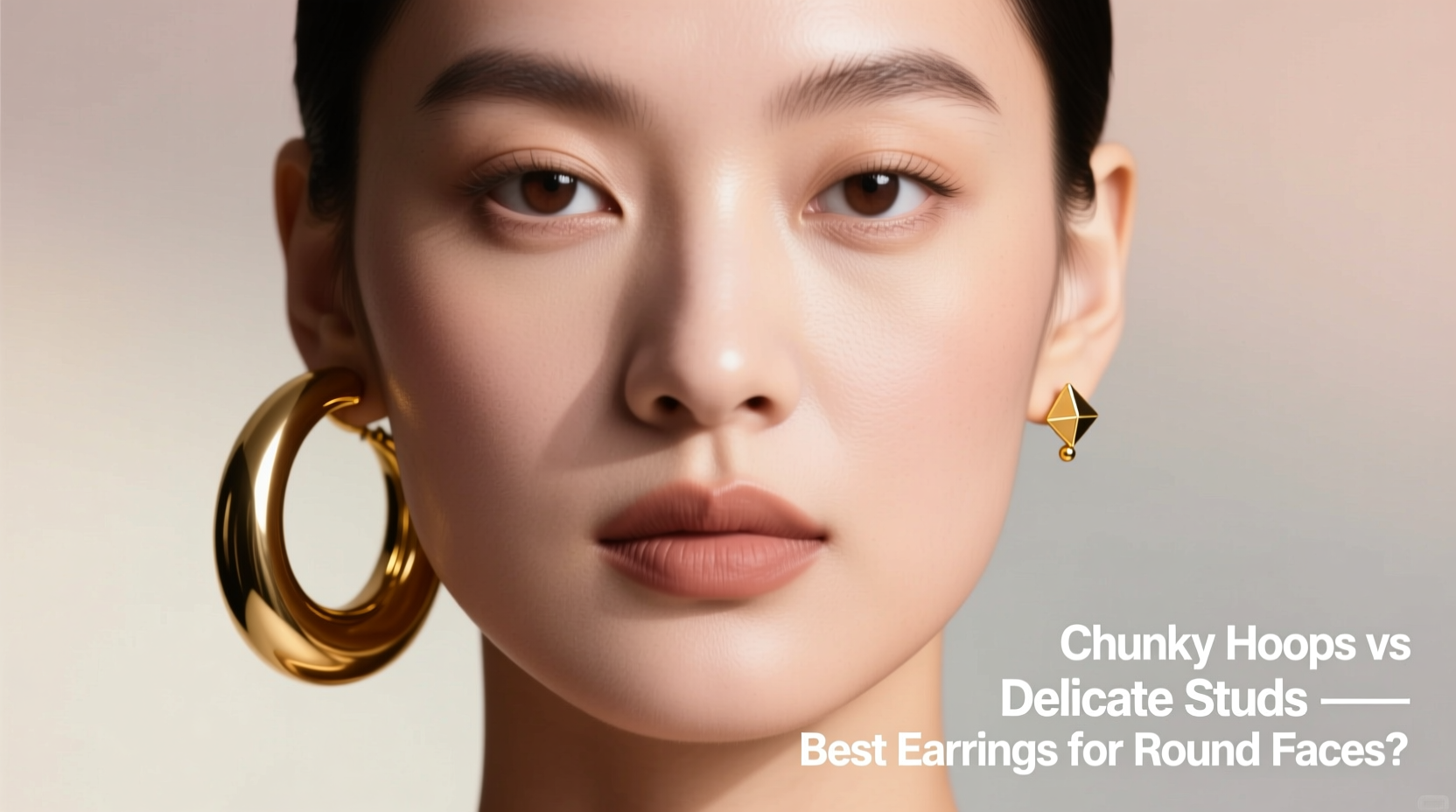 chunky gold hoops or delicate studs which earring style suits round faces best