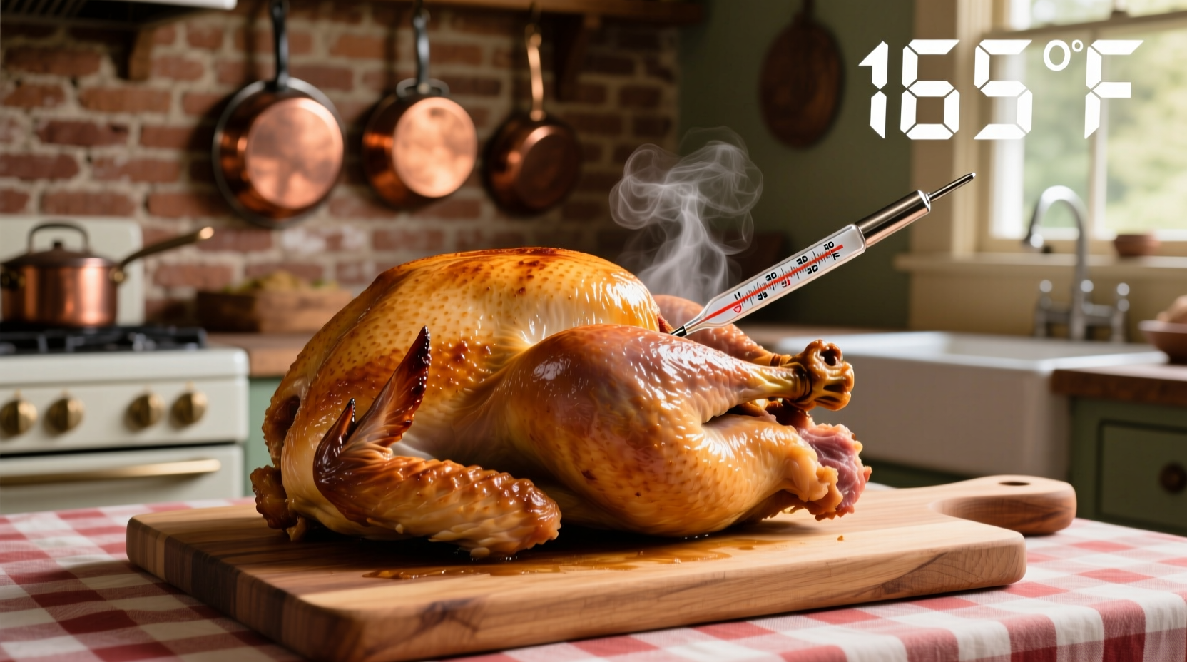 the best way to take the temperature of a turkey or an