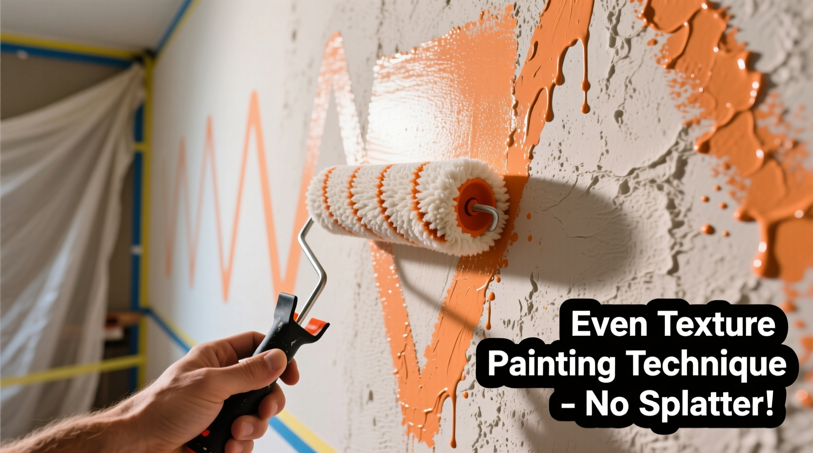 how to paint a room with textured walls evenly without roller splatter