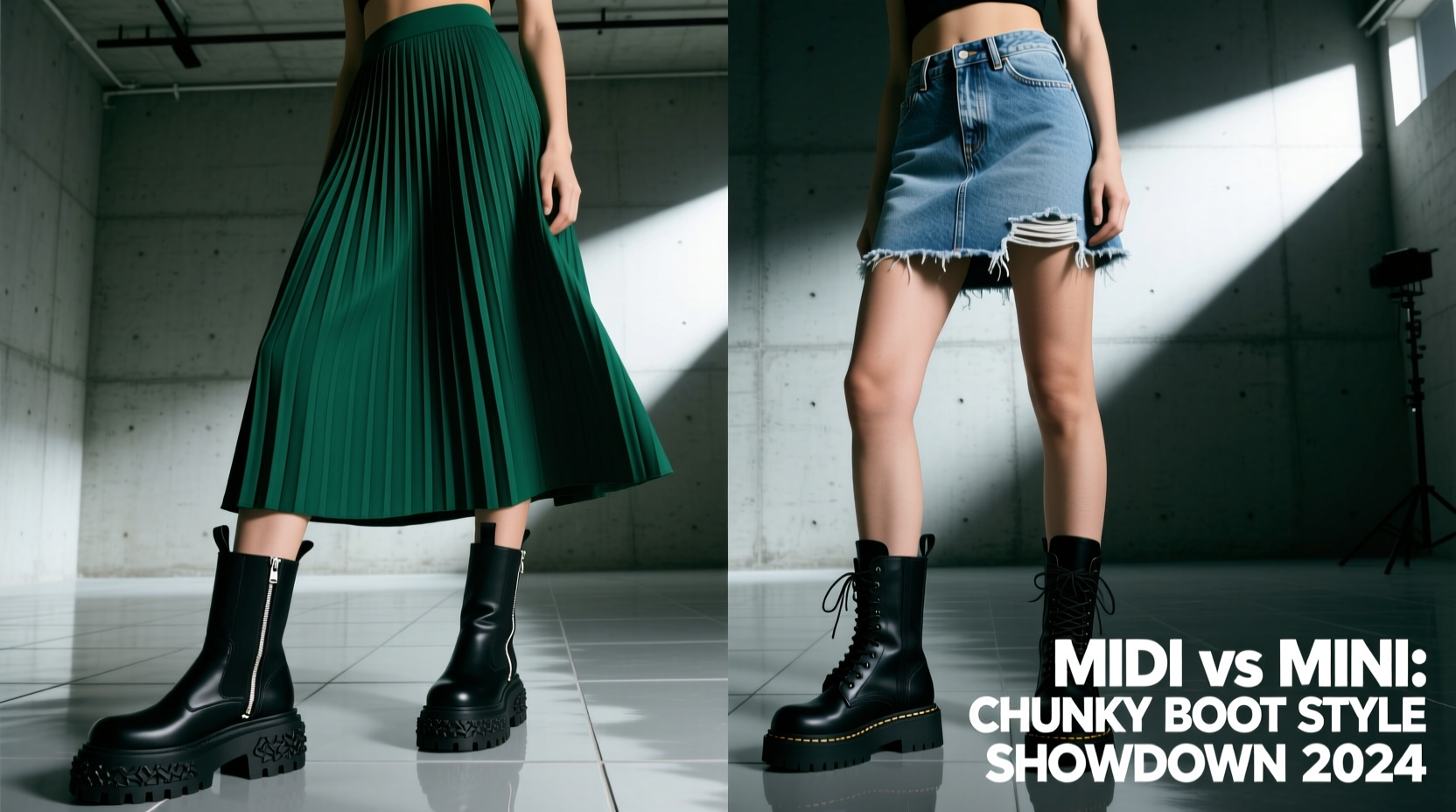 midi skirts vs mini skirts which works better with chunky boots this season