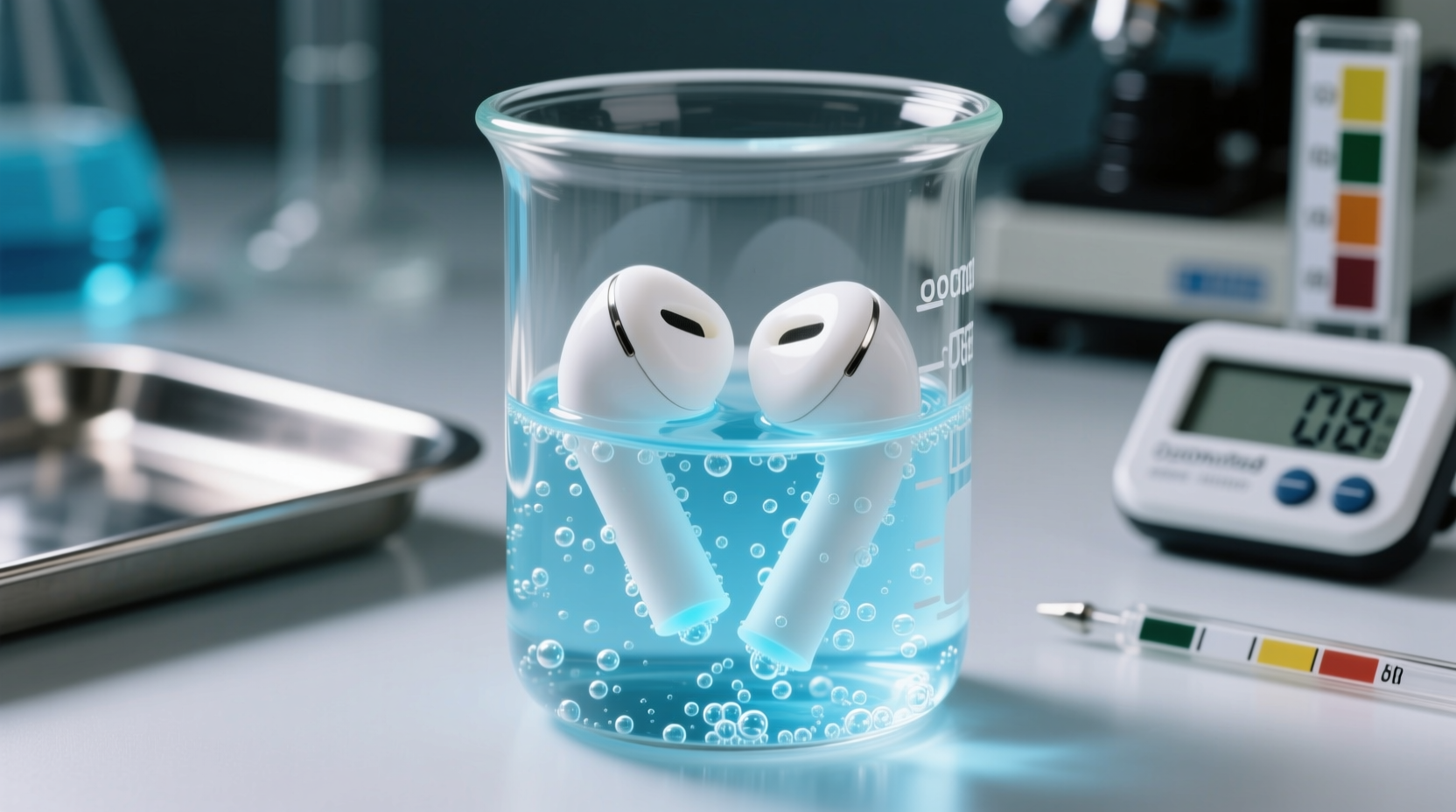 ozonated water for silicone earbud tips