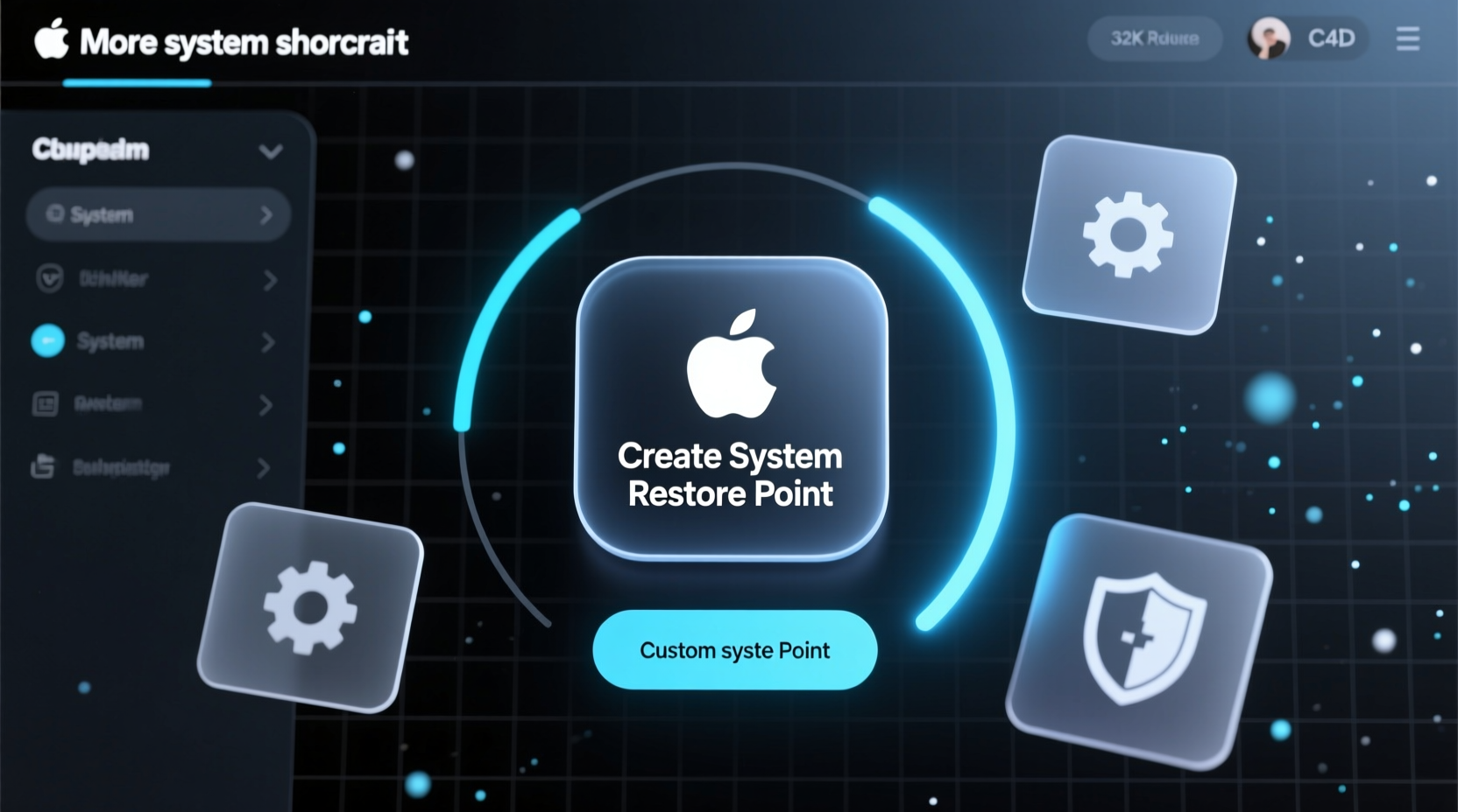 make a shortcut to create system restore points