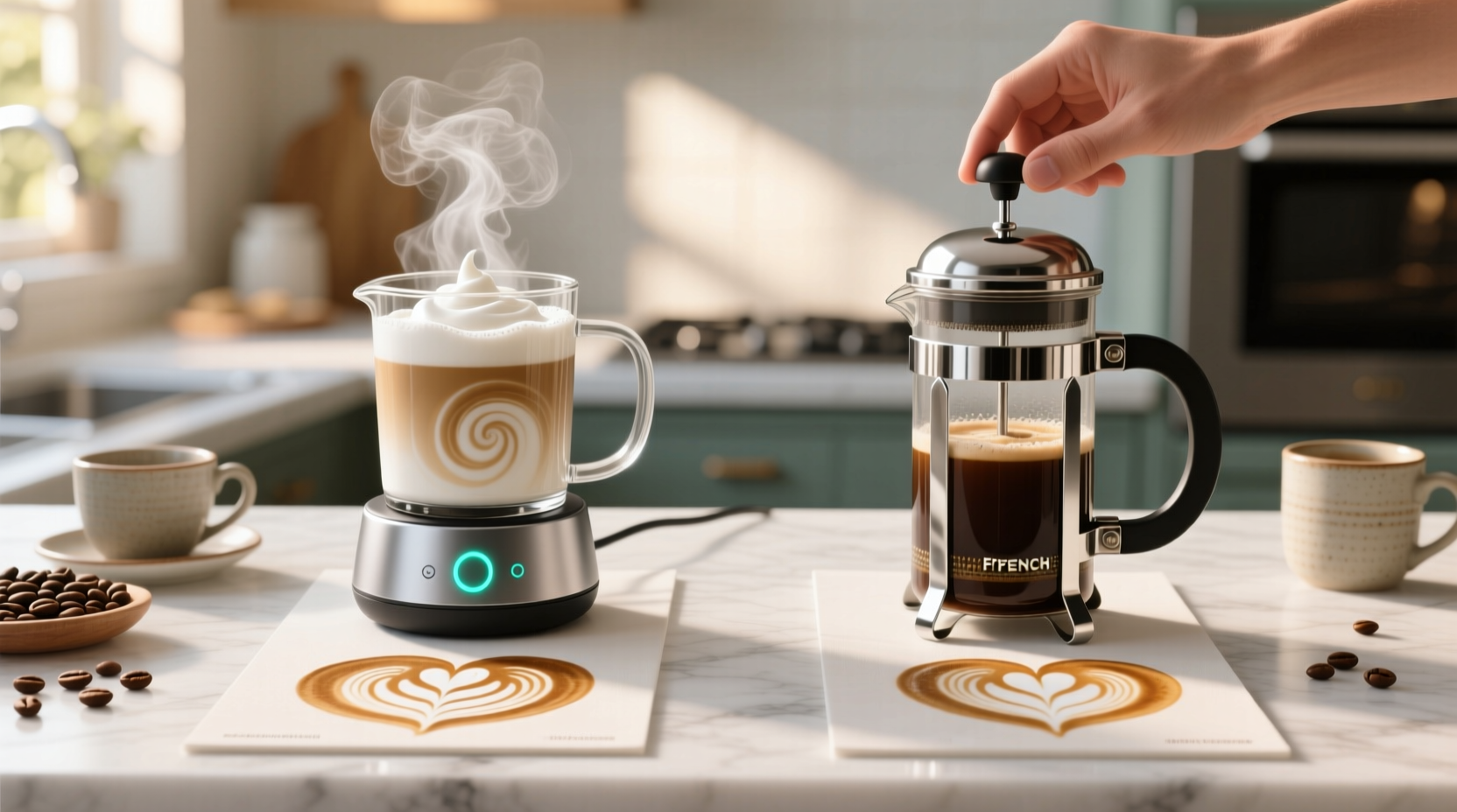 Electric Milk Frother vs French Press for Latte Art
