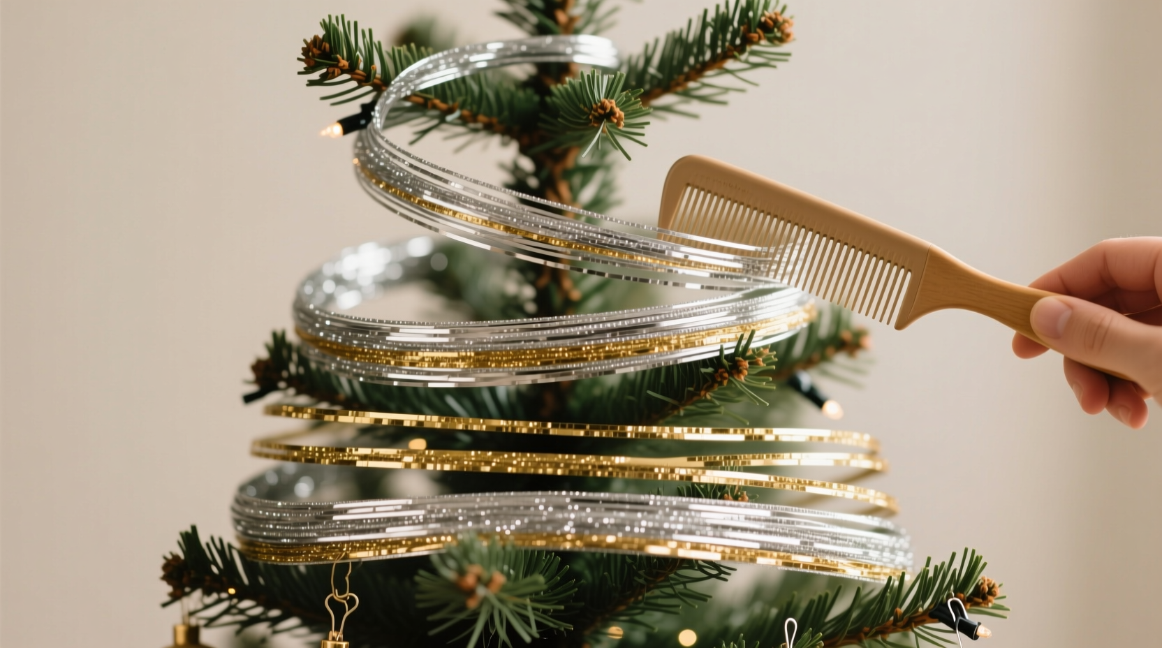 how to layer tinsel on a christmas tree without creating a messy look