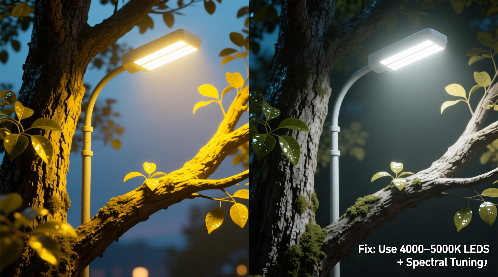 why do white lights look yellow on some trees and how to fix it