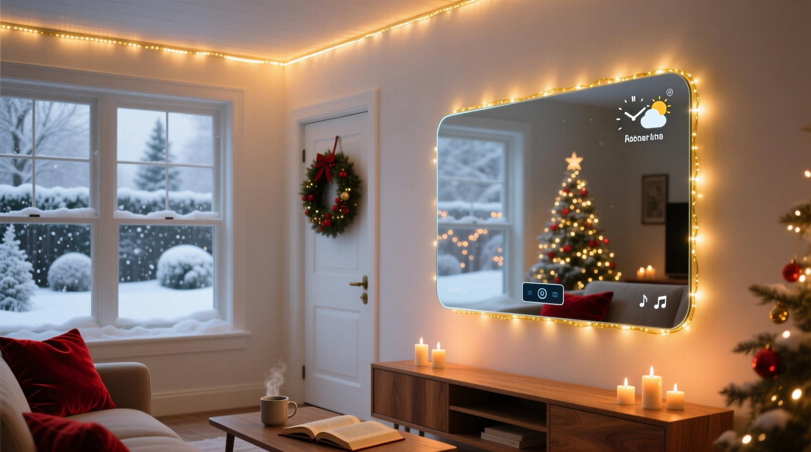 how to integrate smart mirrors with ambient christmas lighting effects