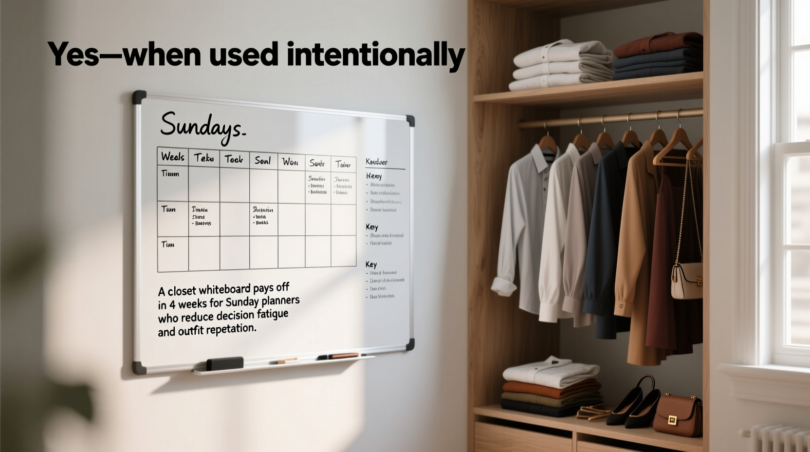 closet whiteboard worth it for sunday outfit planning