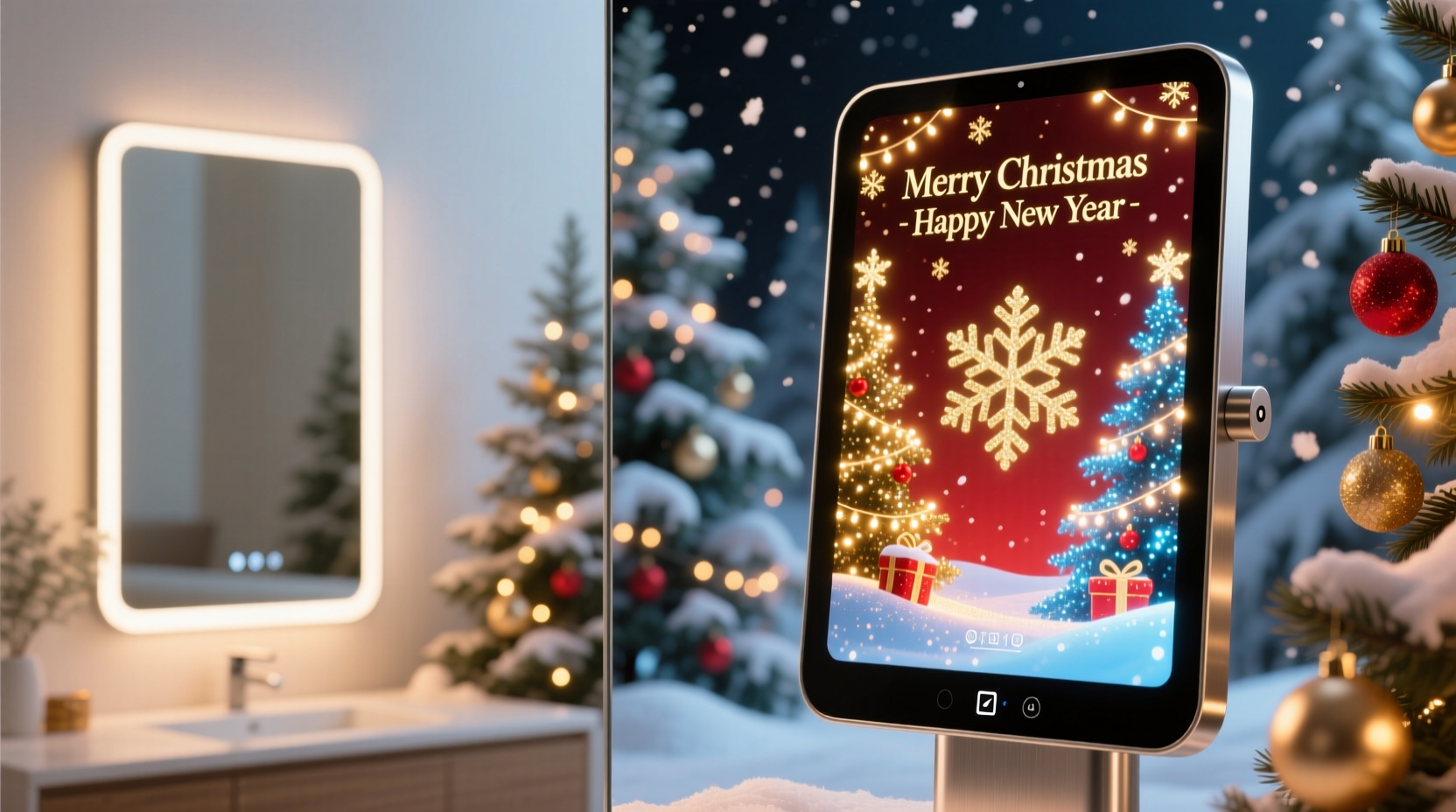 smart mirror with holiday themes vs regular mirrors which boosts joy