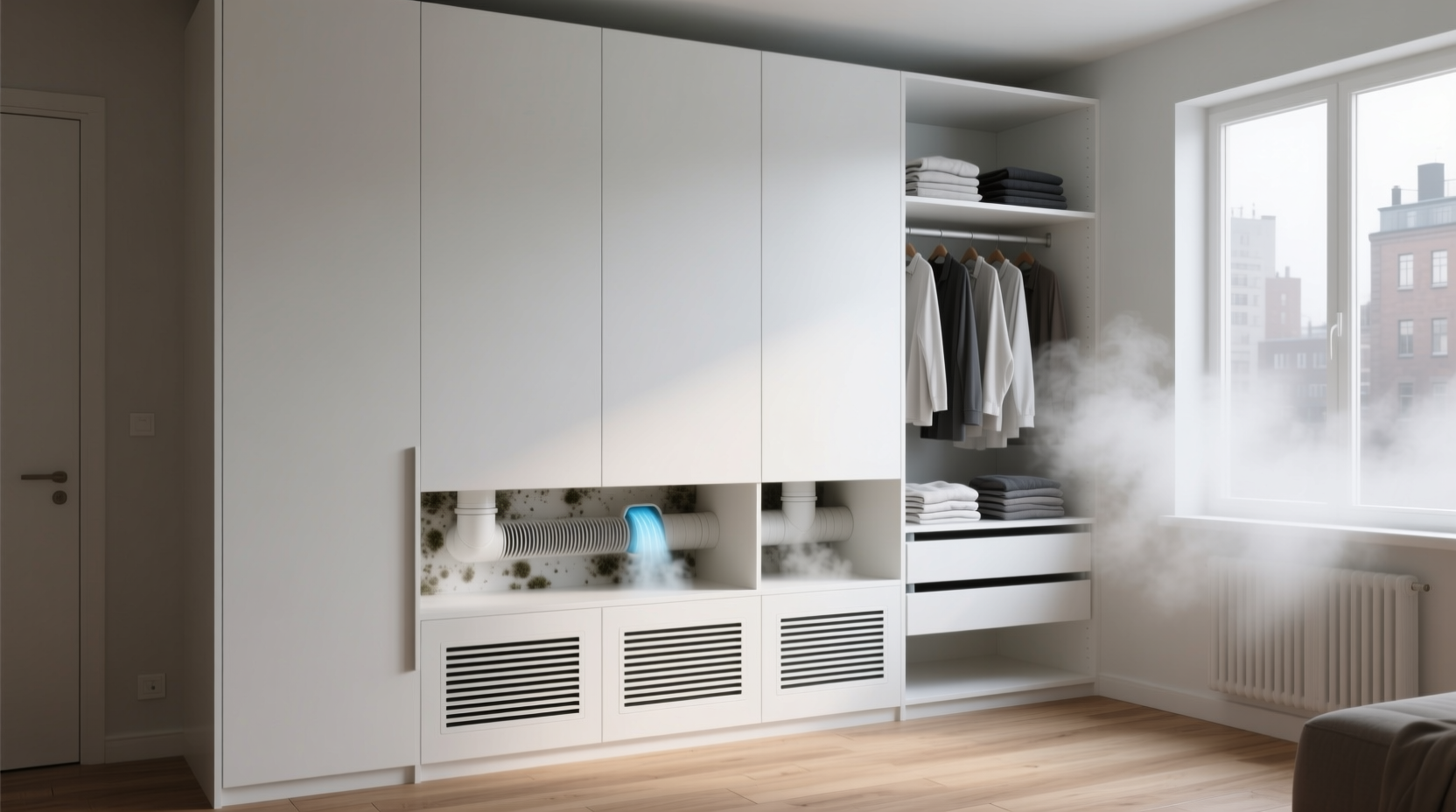 closet ventilation vs passive airflow for mildew prevention