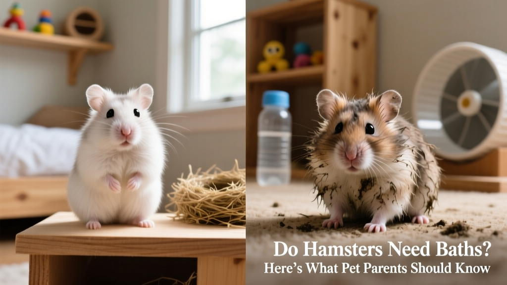 Side-by-side comparison: clean hamster fur vs. matted, greasy fur