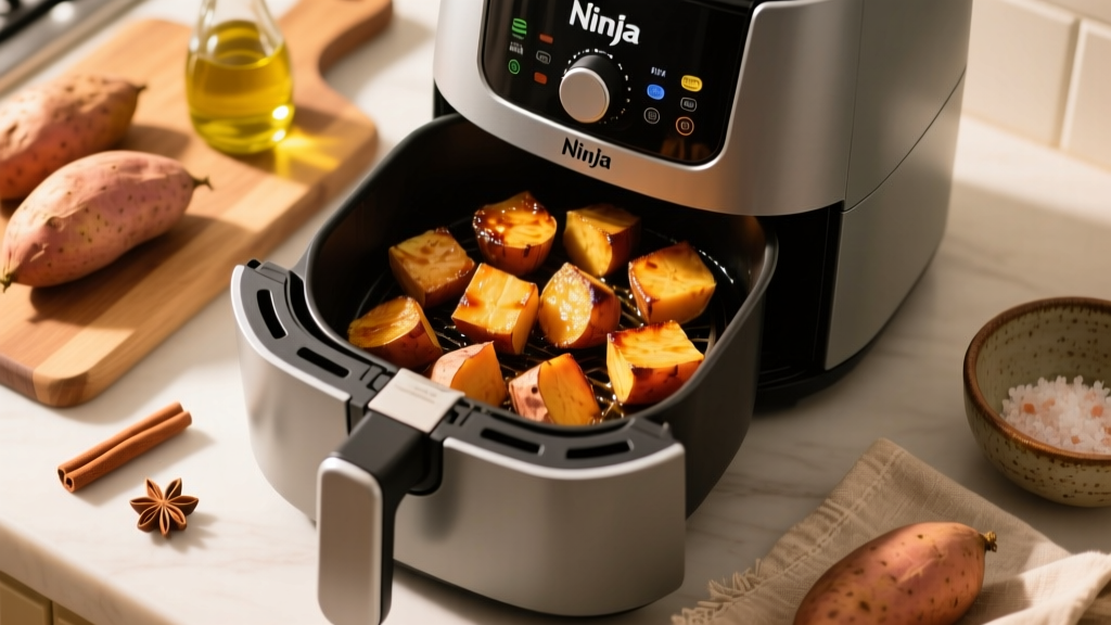 Crispy Sweet Potatoes in Ninja Air Fryer (Healthy)