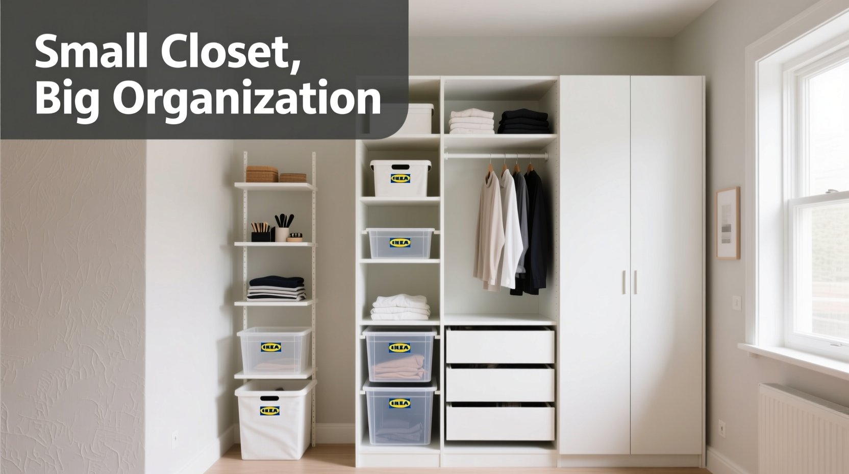Compact Storage Shelves For Small Closets Reference: How To Organize A Small Closet Using Only Affordable Ikea