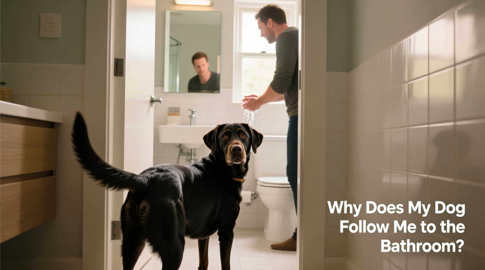 why does my dog follow me to the bathroom every time behavior explained