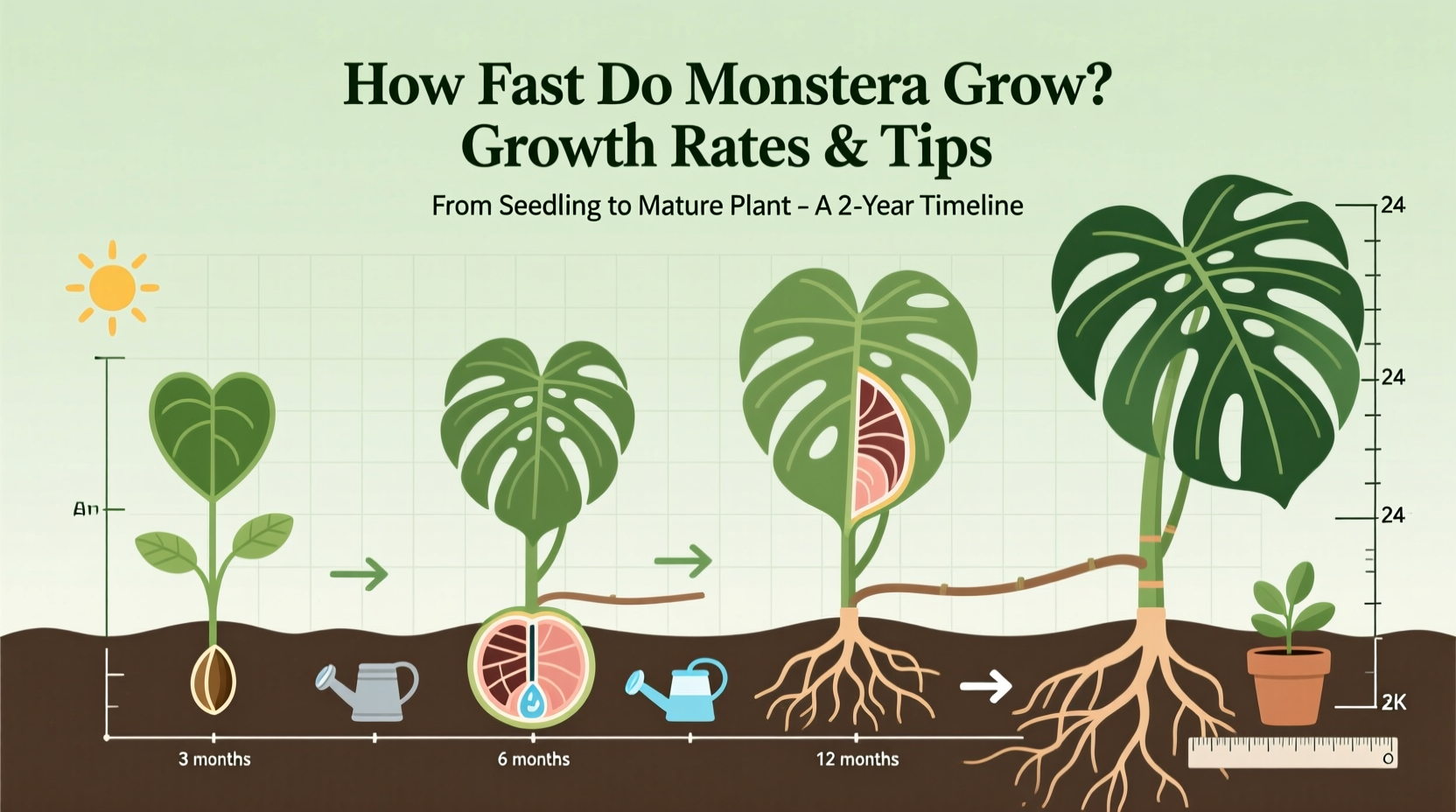 Monstera Growth Rate: 12 Months of Data | TheHomeSprouts