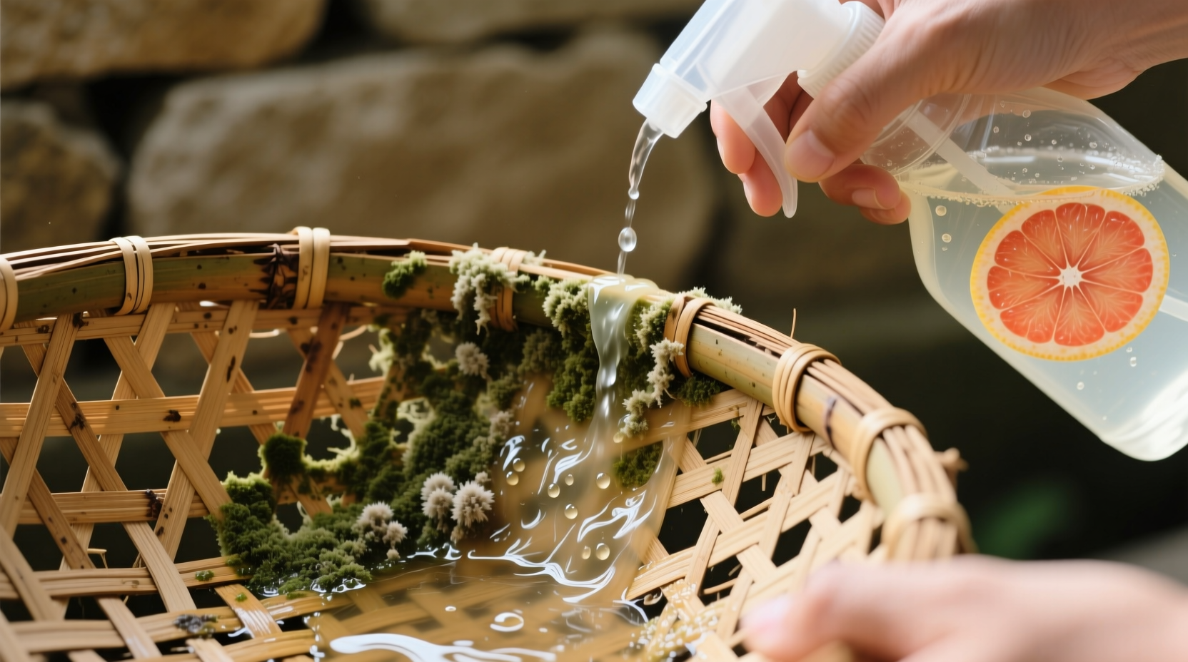 eco friendly mildew removal for bamboo baskets