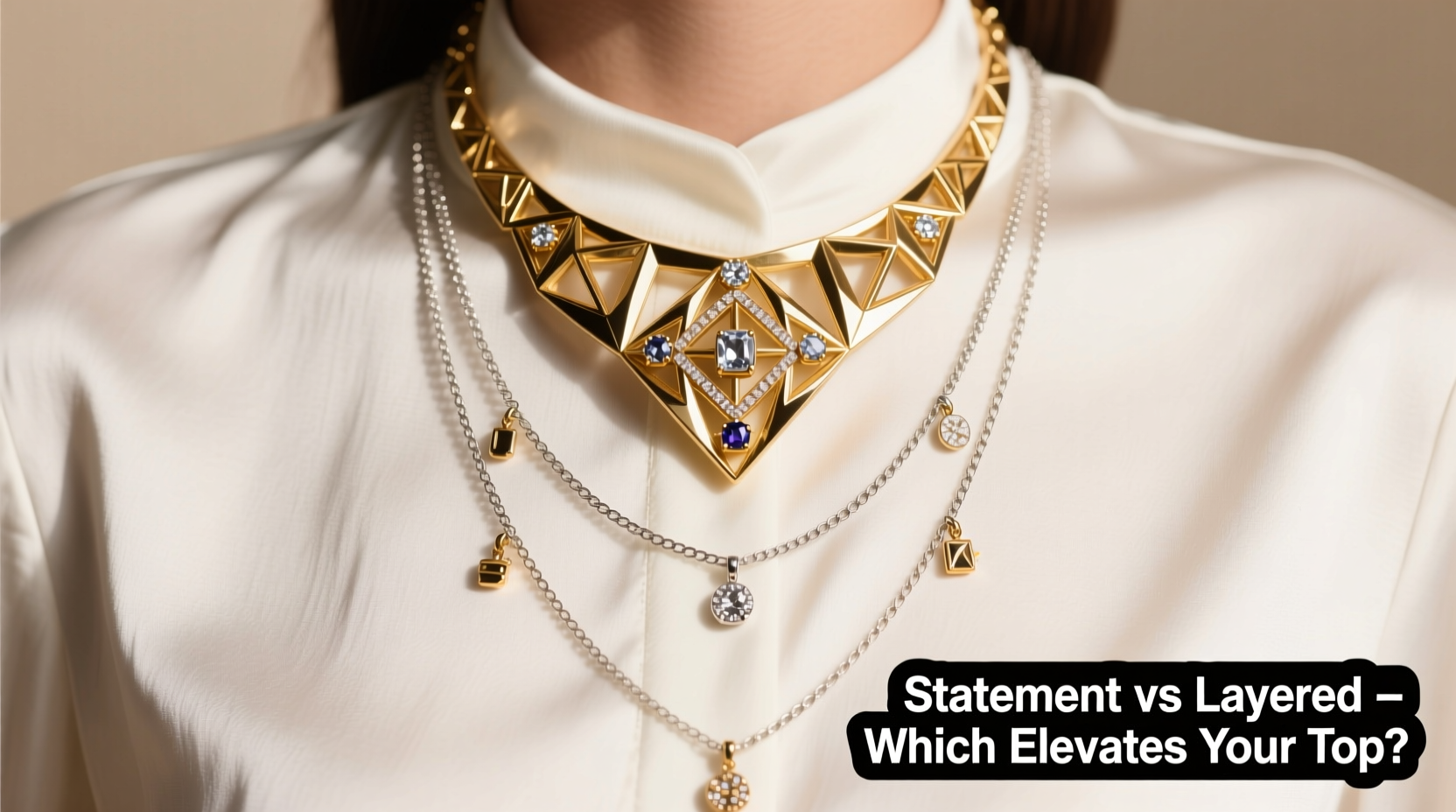 statement necklace vs layered chains which elevates a plain top more