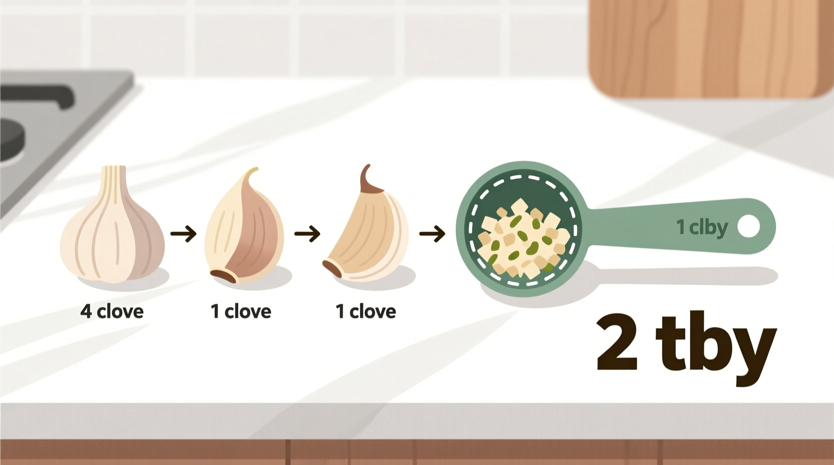Praxistest: Wie viele Esslöffel sind 4 Knoblauchzehen