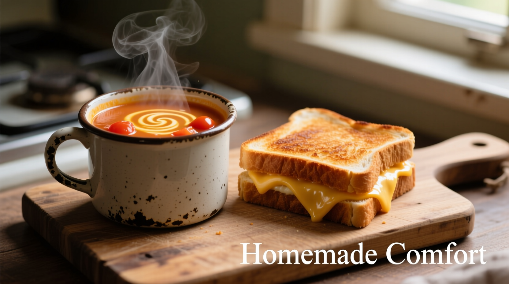 Tomato soup with grilled cheese sandwich pairing