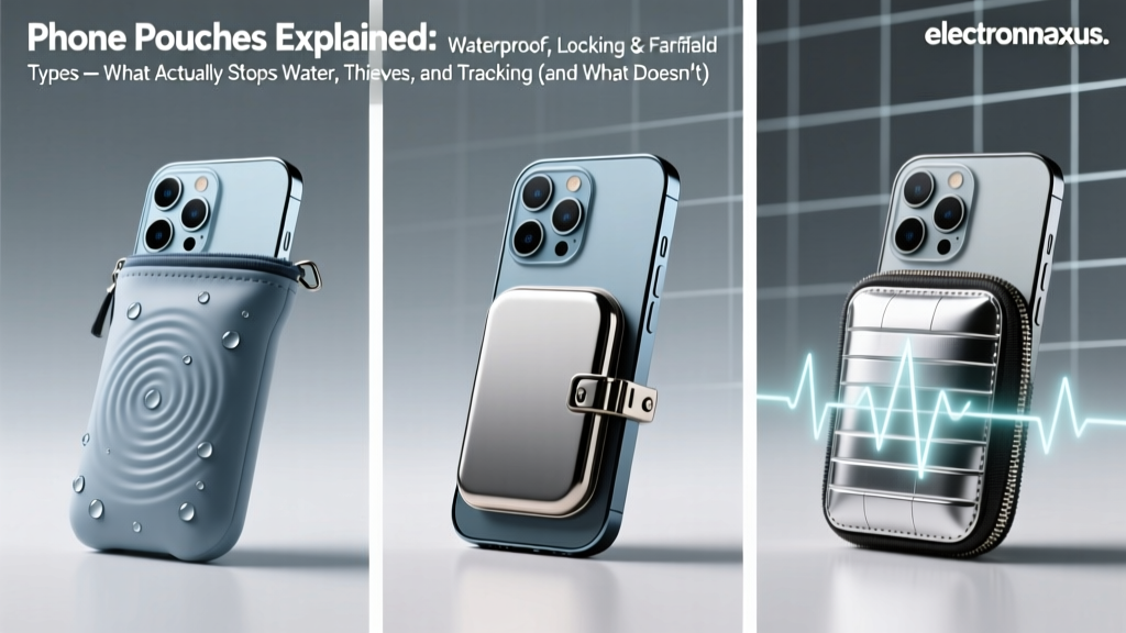 Phone Pouches Explained: Waterproof, Locking & Faraday Types — What Actually Stops Water, Thieves, and Tracking (and What Doesn’t)