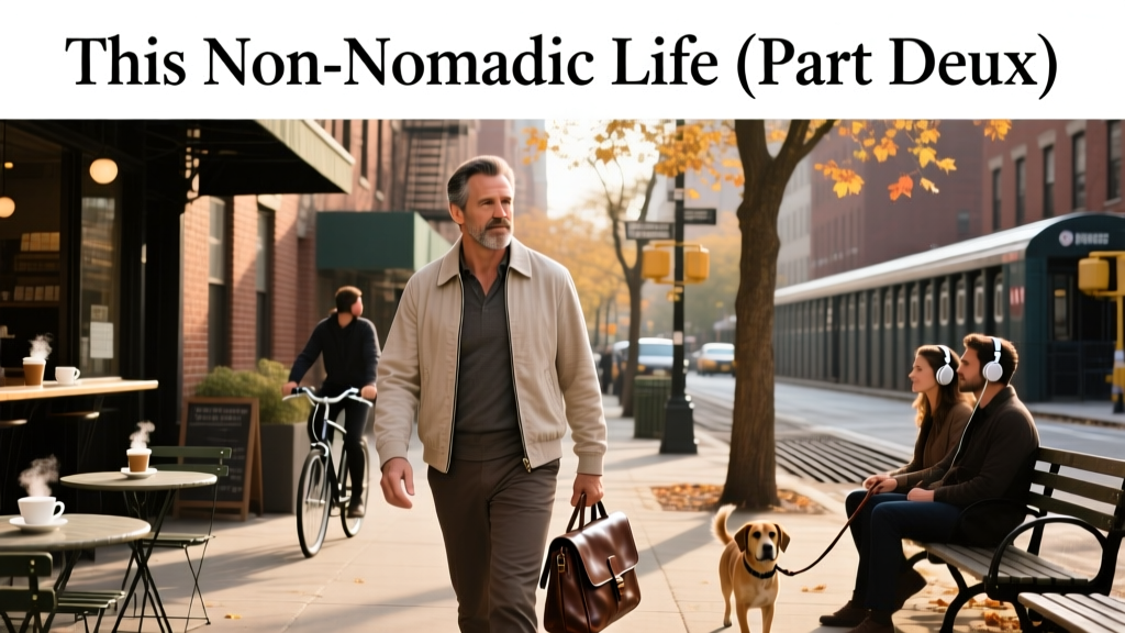 Nomadic Matt walking down the street in NYC