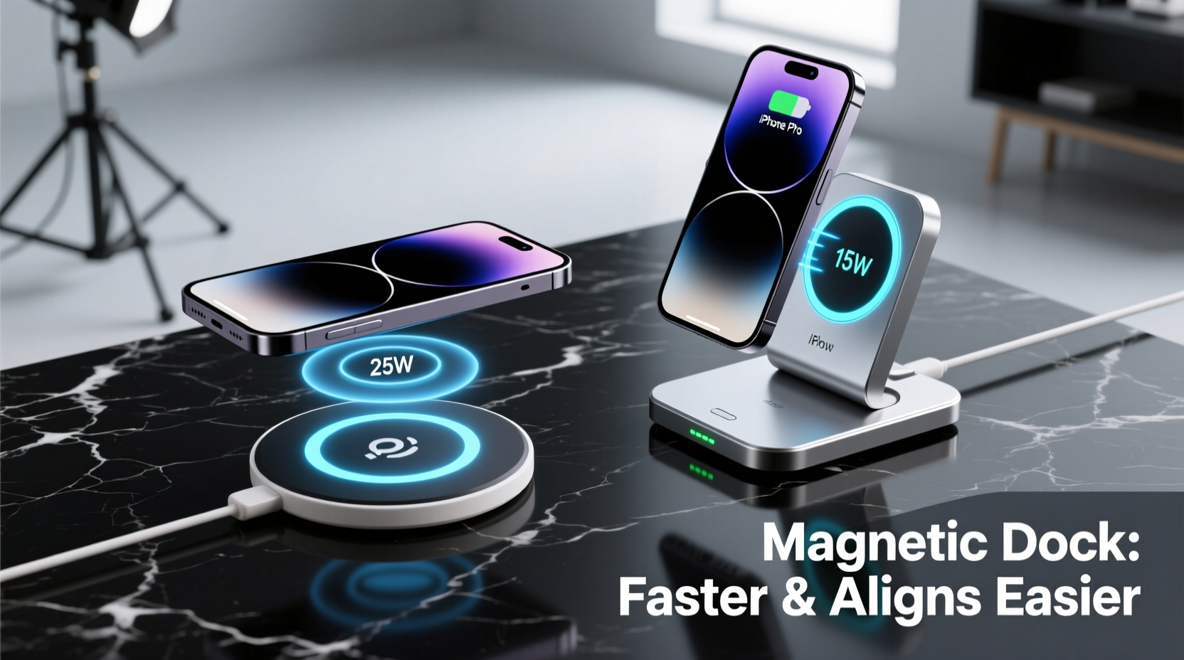 wireless charging pad vs magnetic dock which aligns easier and charges faster
