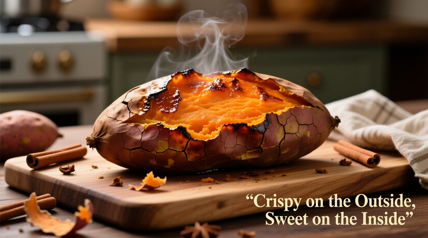 Perfectly roasted sweet potatoes with crispy skin