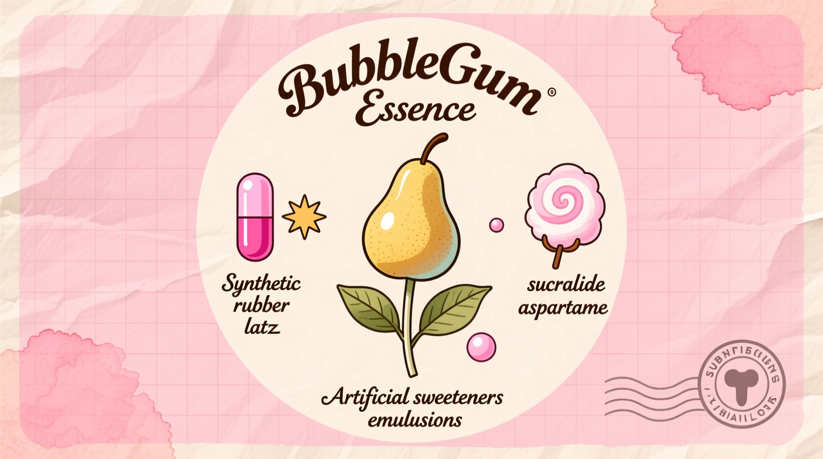 Vintage Bubblegum-Zutaten-Chart