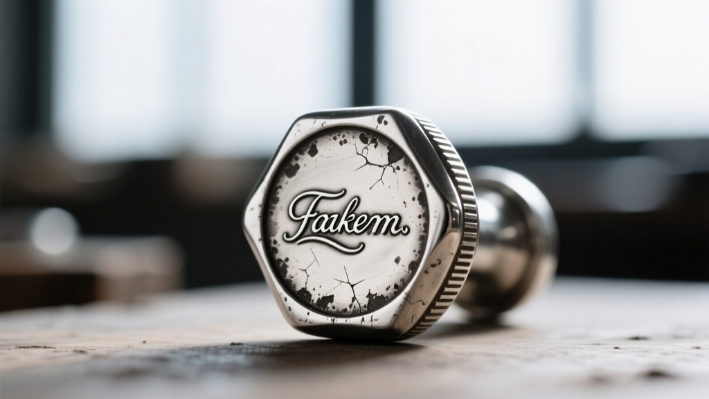 Macro shot of a hallmark stamped into tarnished sterling silver, showing a maker's mark beside a professional jeweler's 10x loupe.