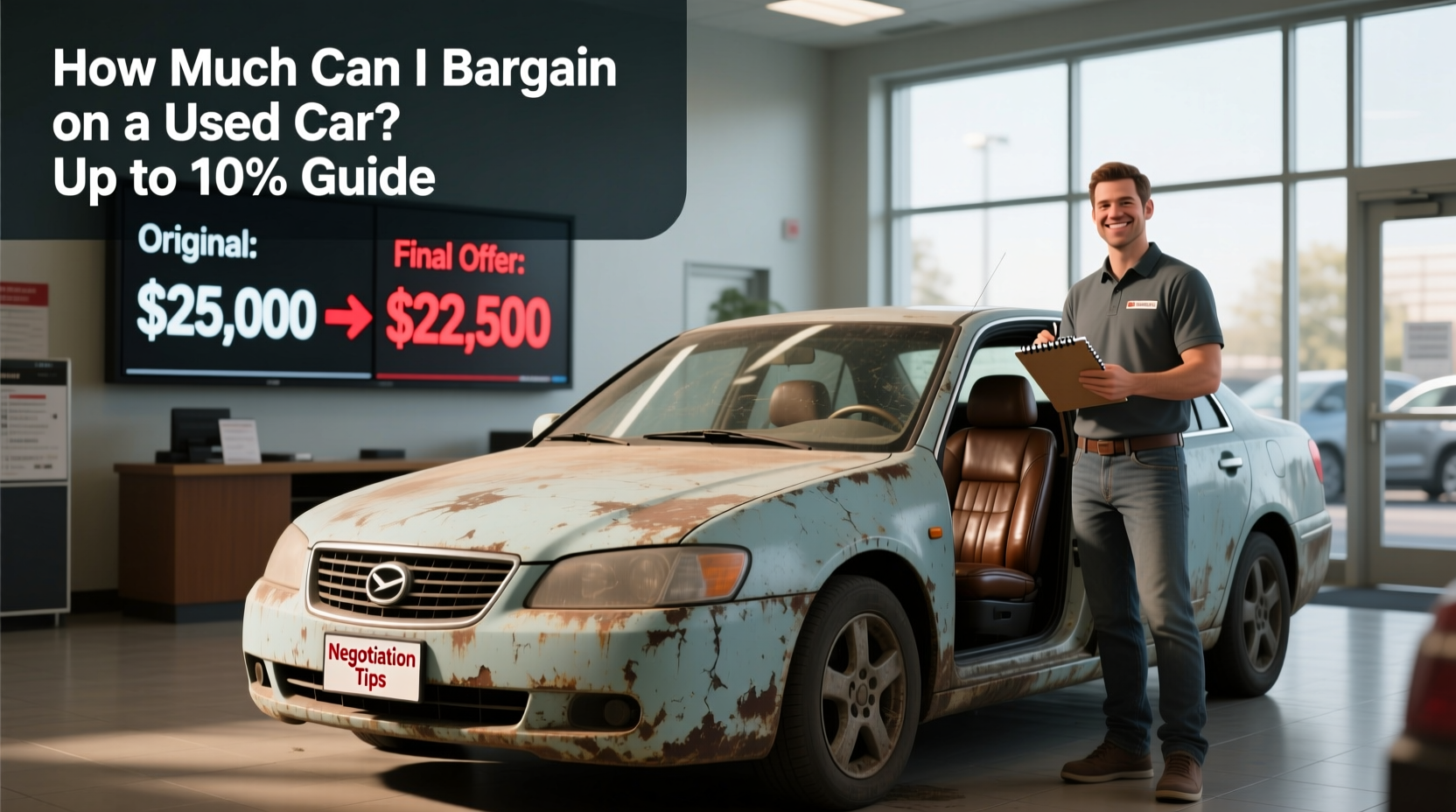 how much can i bargain on a used car