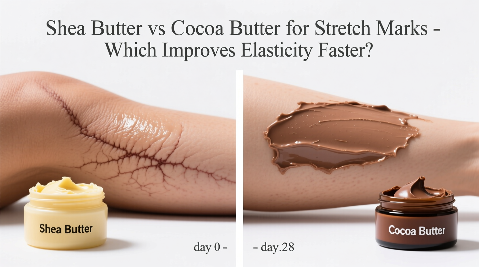 shea butter vs cocoa butter for stretch marks which improves elasticity faster
