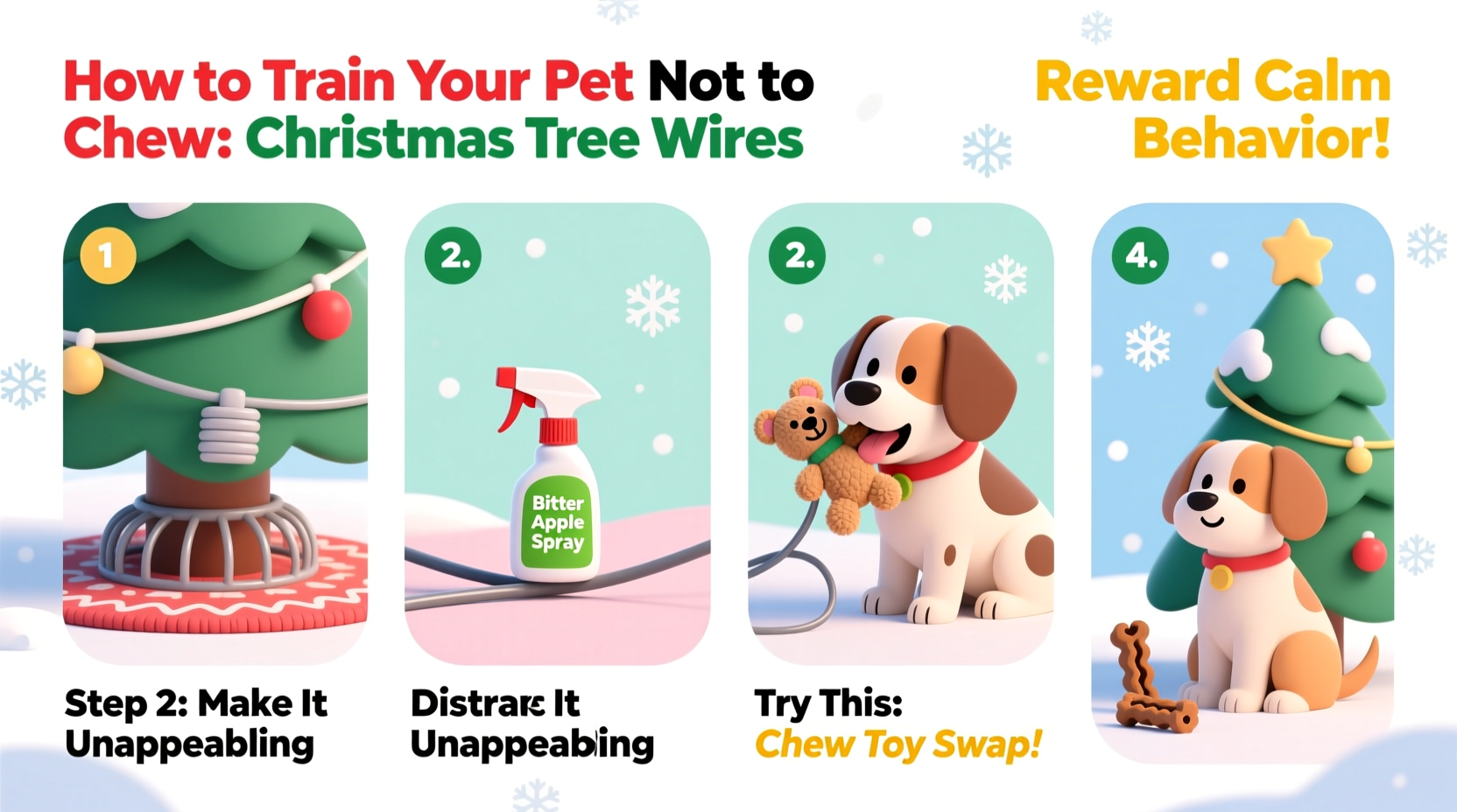 how to train your pet not to chew christmas tree wires