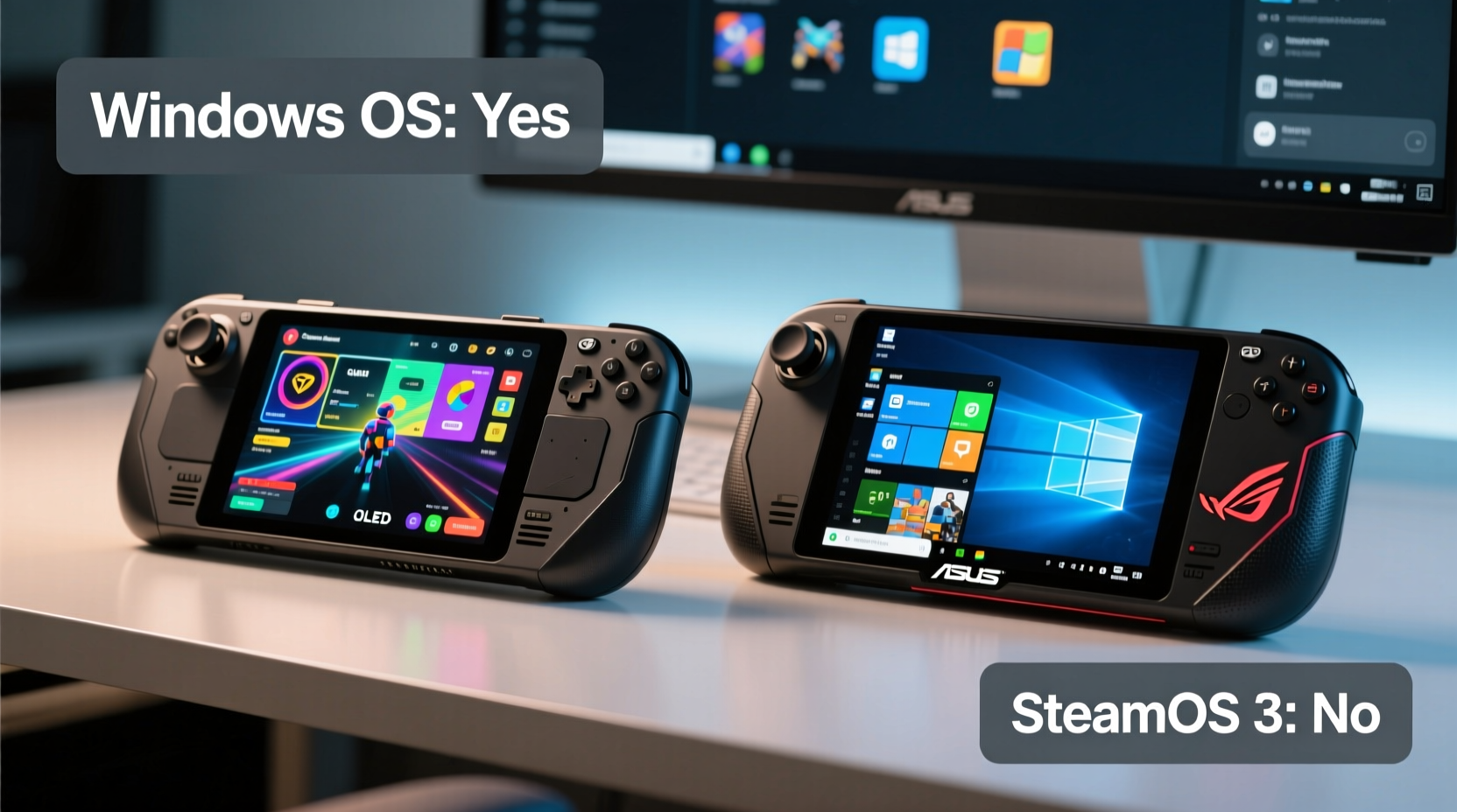 steam deck oled vs asus rog ally is the windows operating system a dealbreaker for handheld gaming