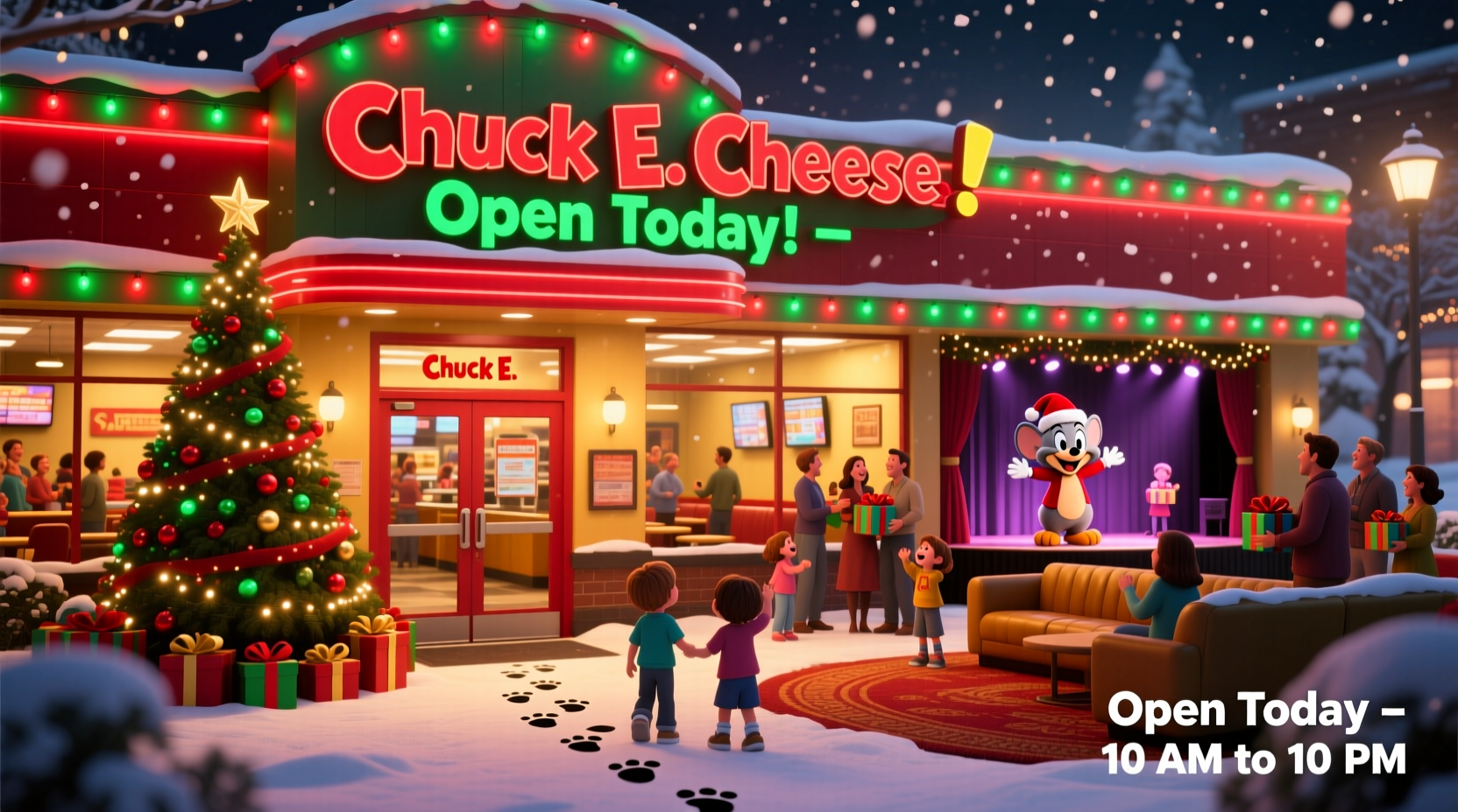 is chuck e cheese open on christmas