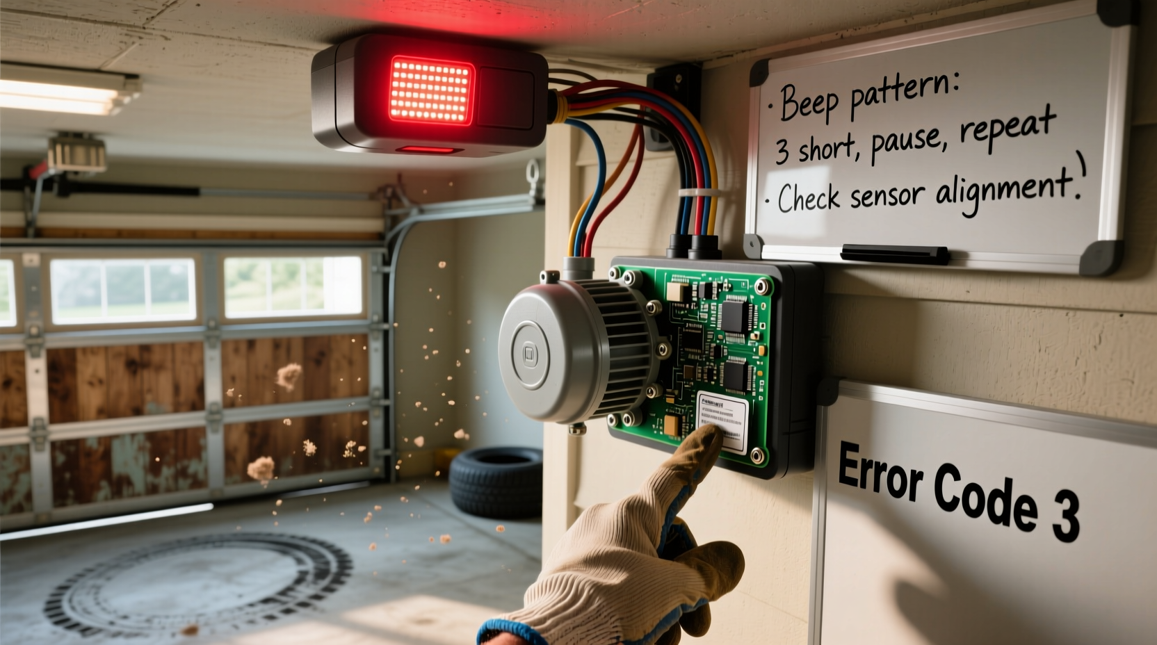 why does my garage door opener beep repeatedly and how to fix it