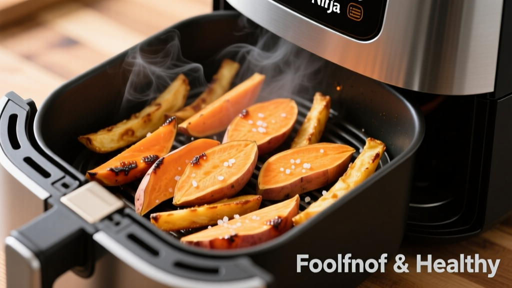 Crispy Air Fryer Sweet Potato Fries in Ninja Foodi