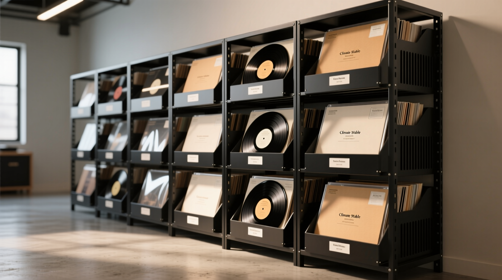 vinyl record sleeve storage in closets