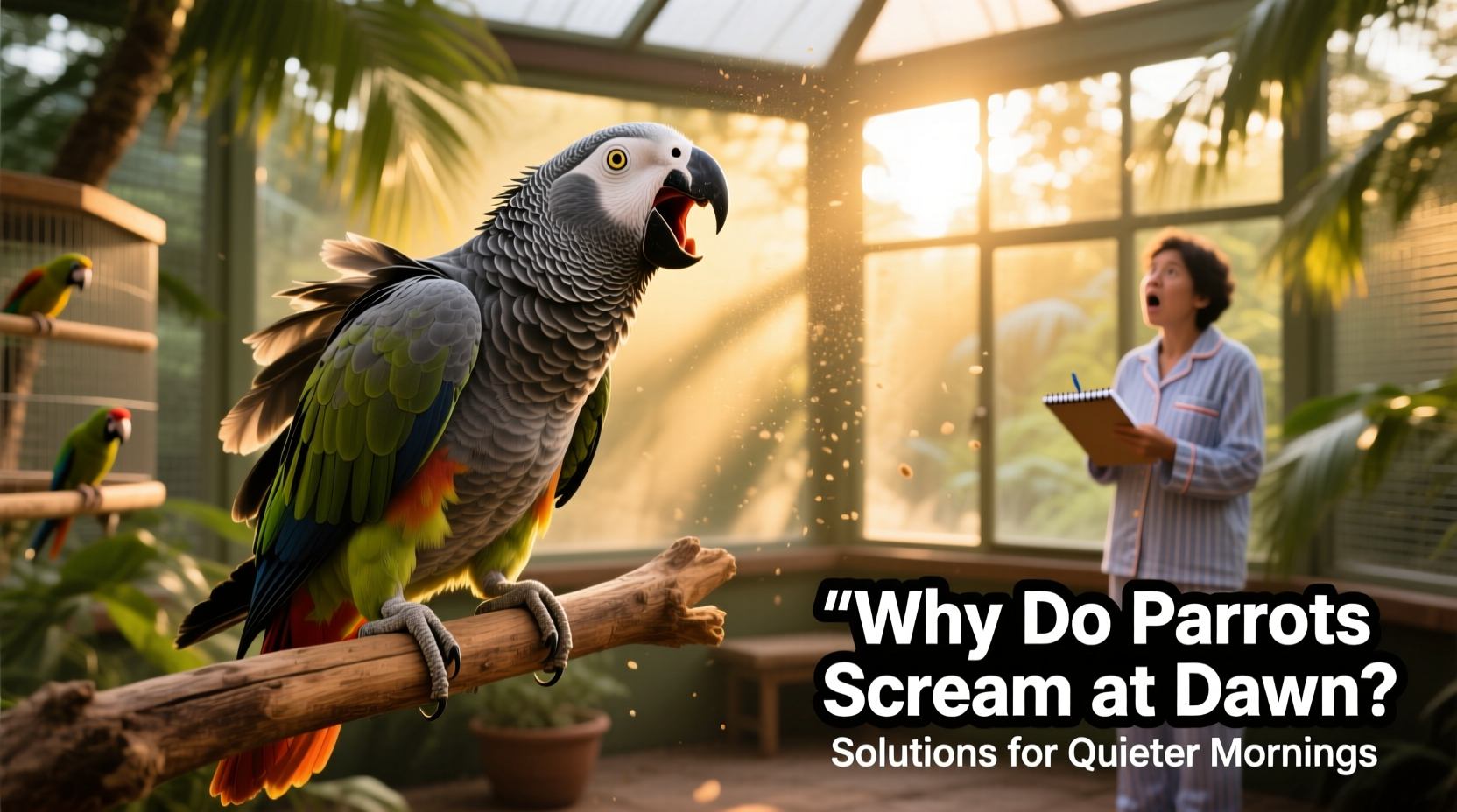 why do parrots scream in the morning and how to reduce noise