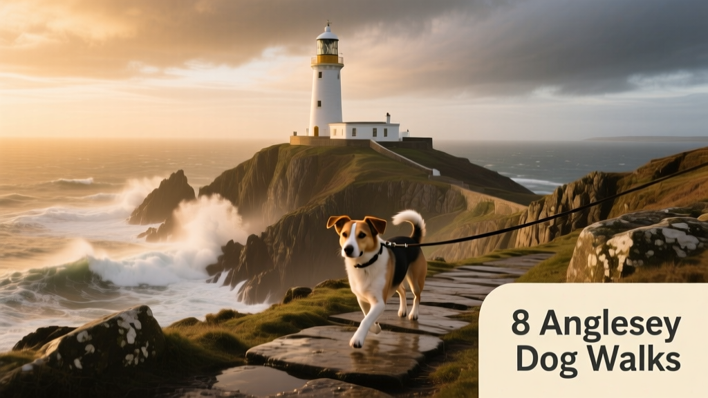 South Stack Lighthouse perched on dramatic cliffs near Holyhead, with waves crashing below