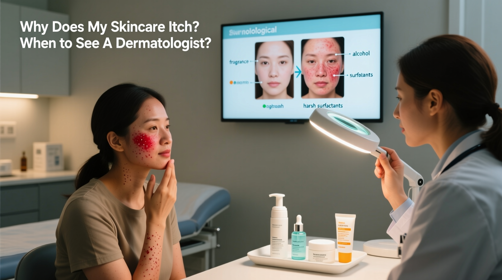 why does my skincare routine make my face itch and when to see a dermatologist