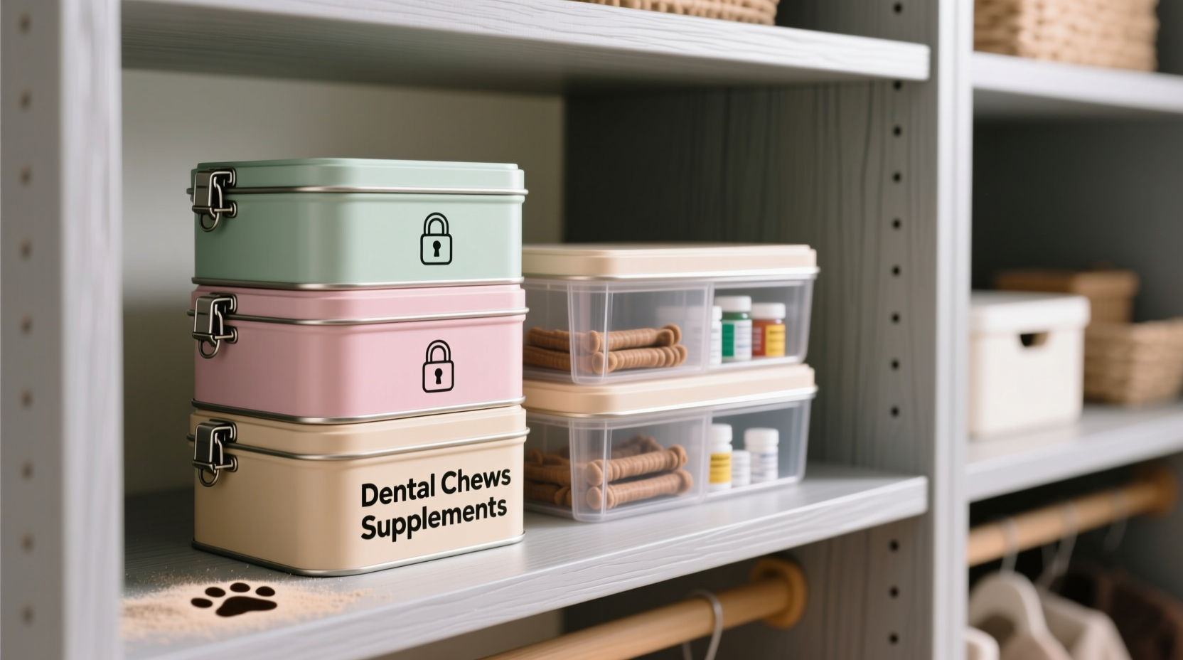 closet organization tips for pet supplements
