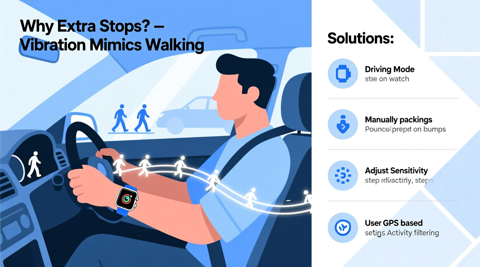 why does my smartwatch count extra steps while driving solutions
