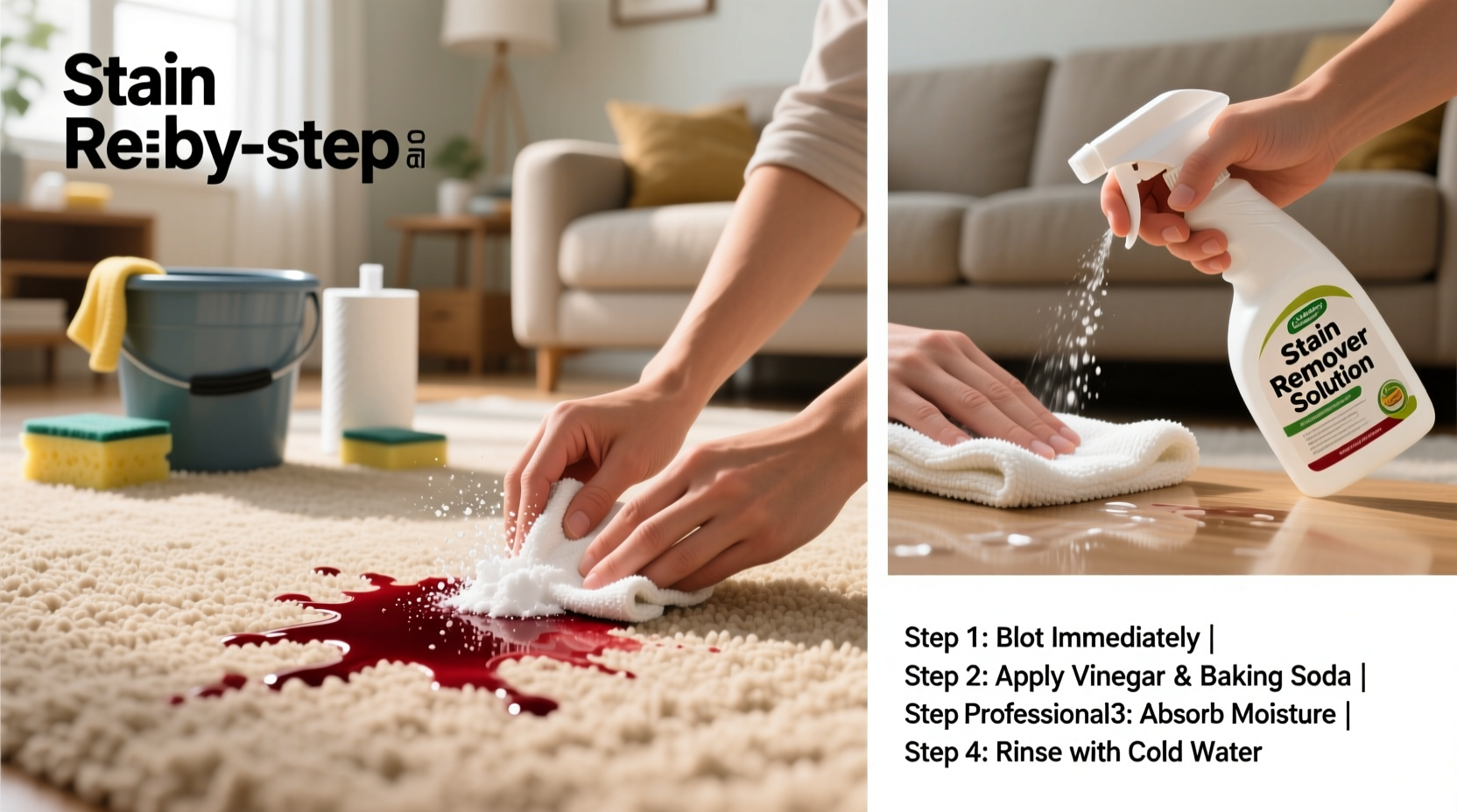 how to remove red wine stains from carpet without damaging the fibers
