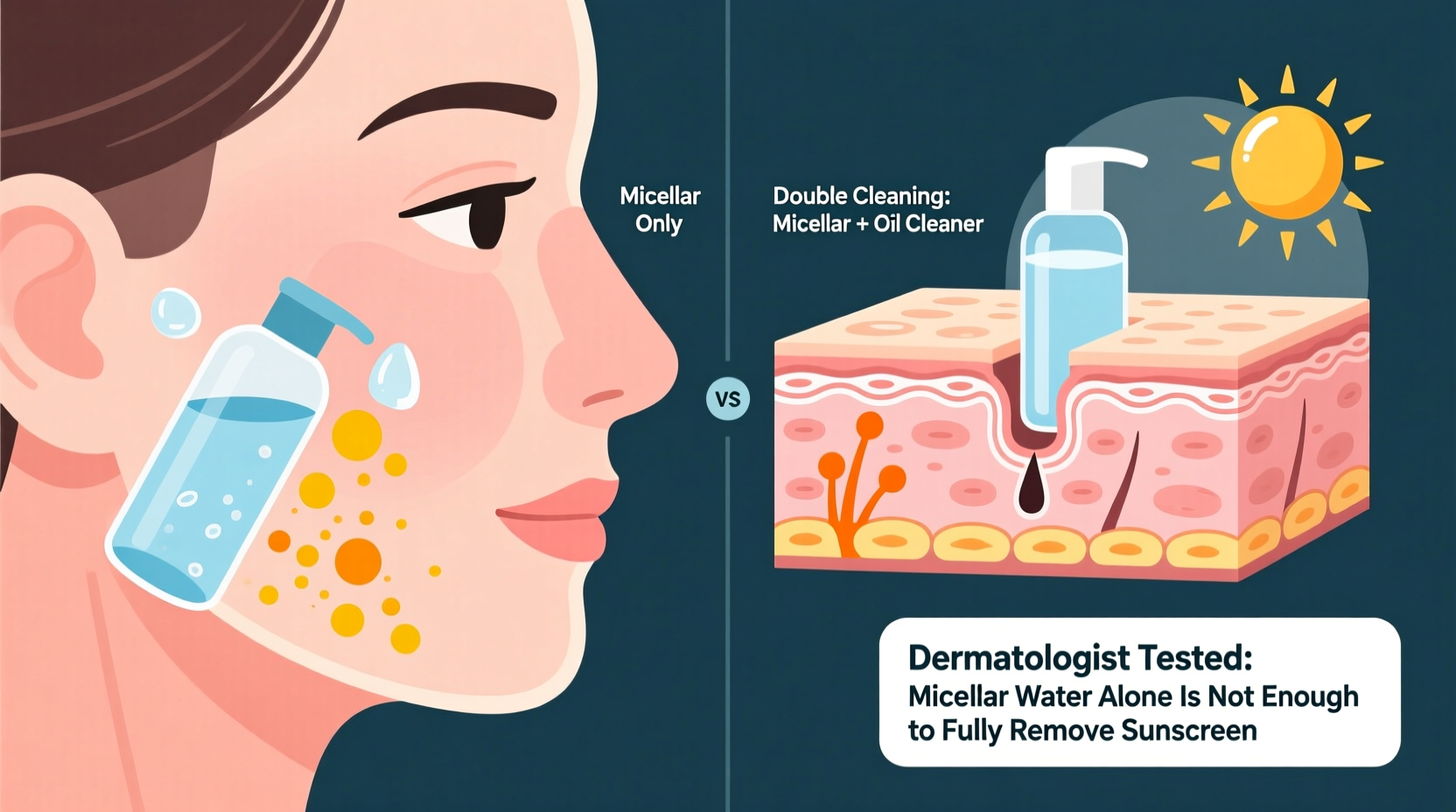 is micellar water enough to remove sunscreen dermatologist tested breakdown