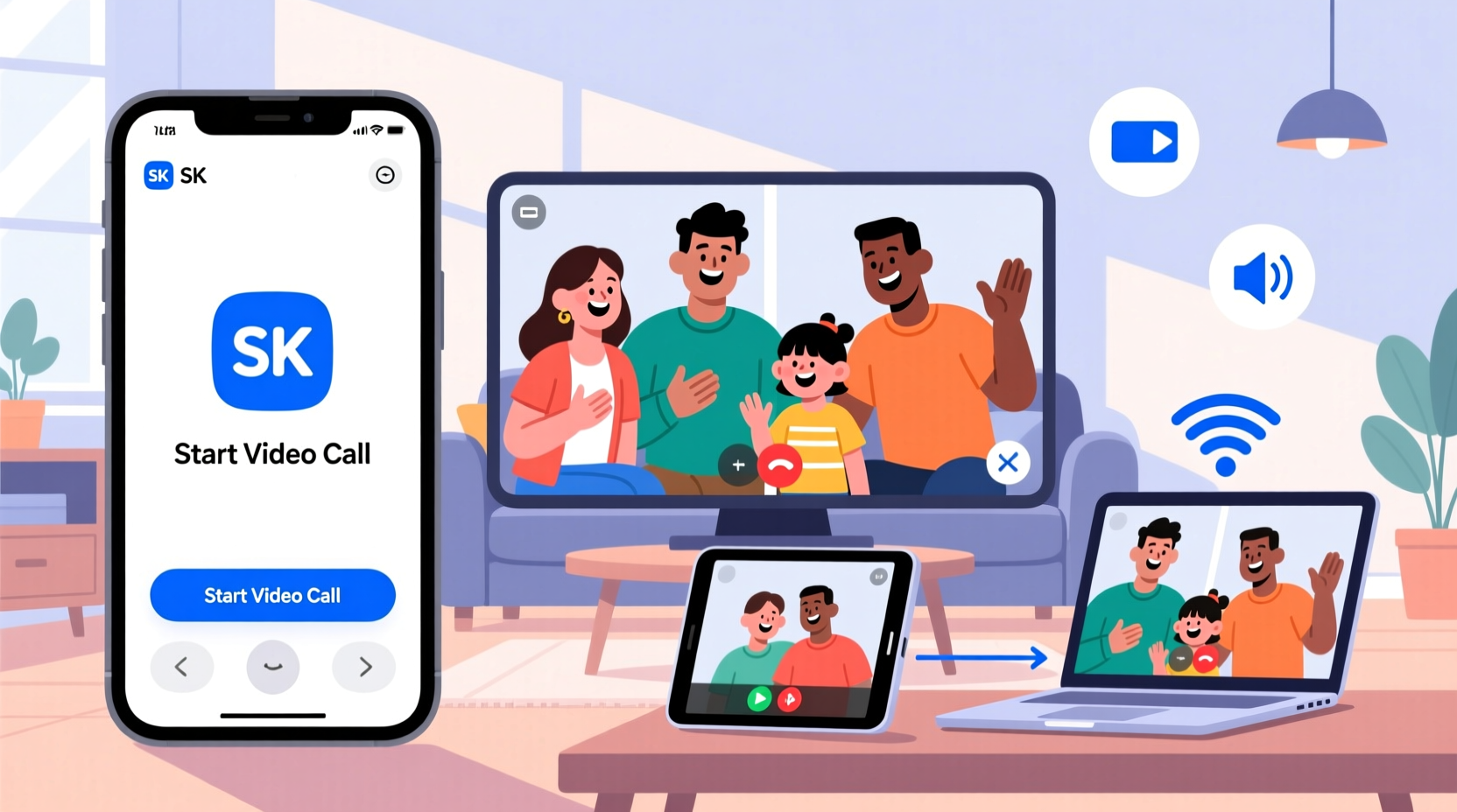 how to video chat with your friends and family using sk
